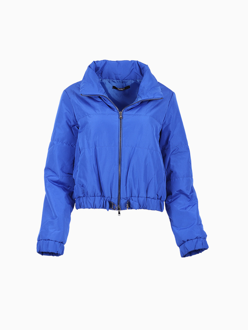 SISTE’S Women’s Electric Blue Cropped Puffer Jacket – Front View