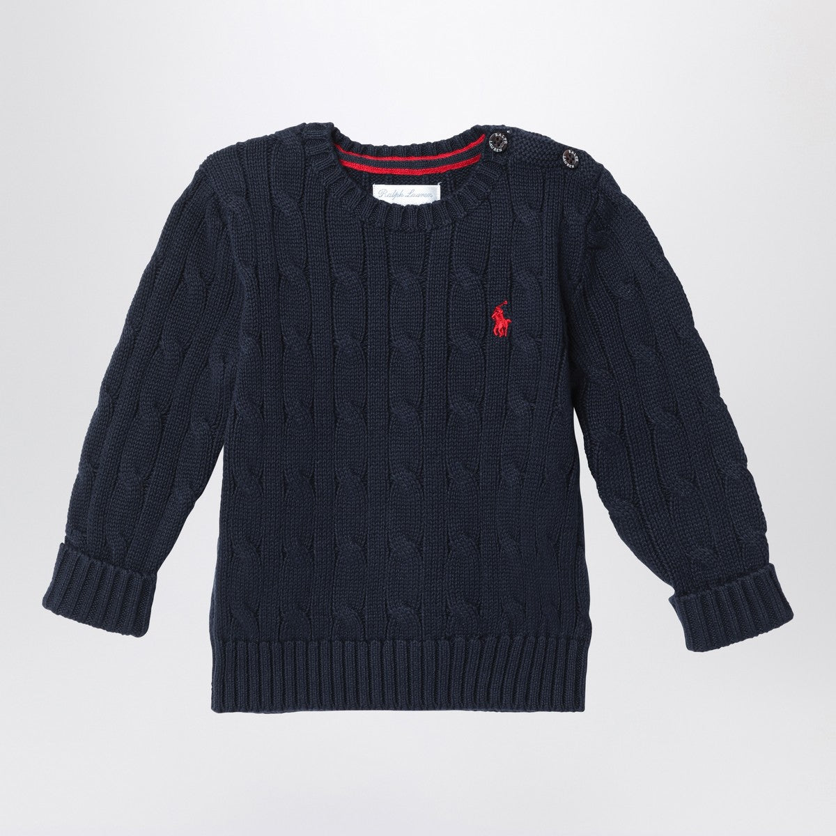 Polo Ralph Lauren Navy blue cotton cable-knit sweater