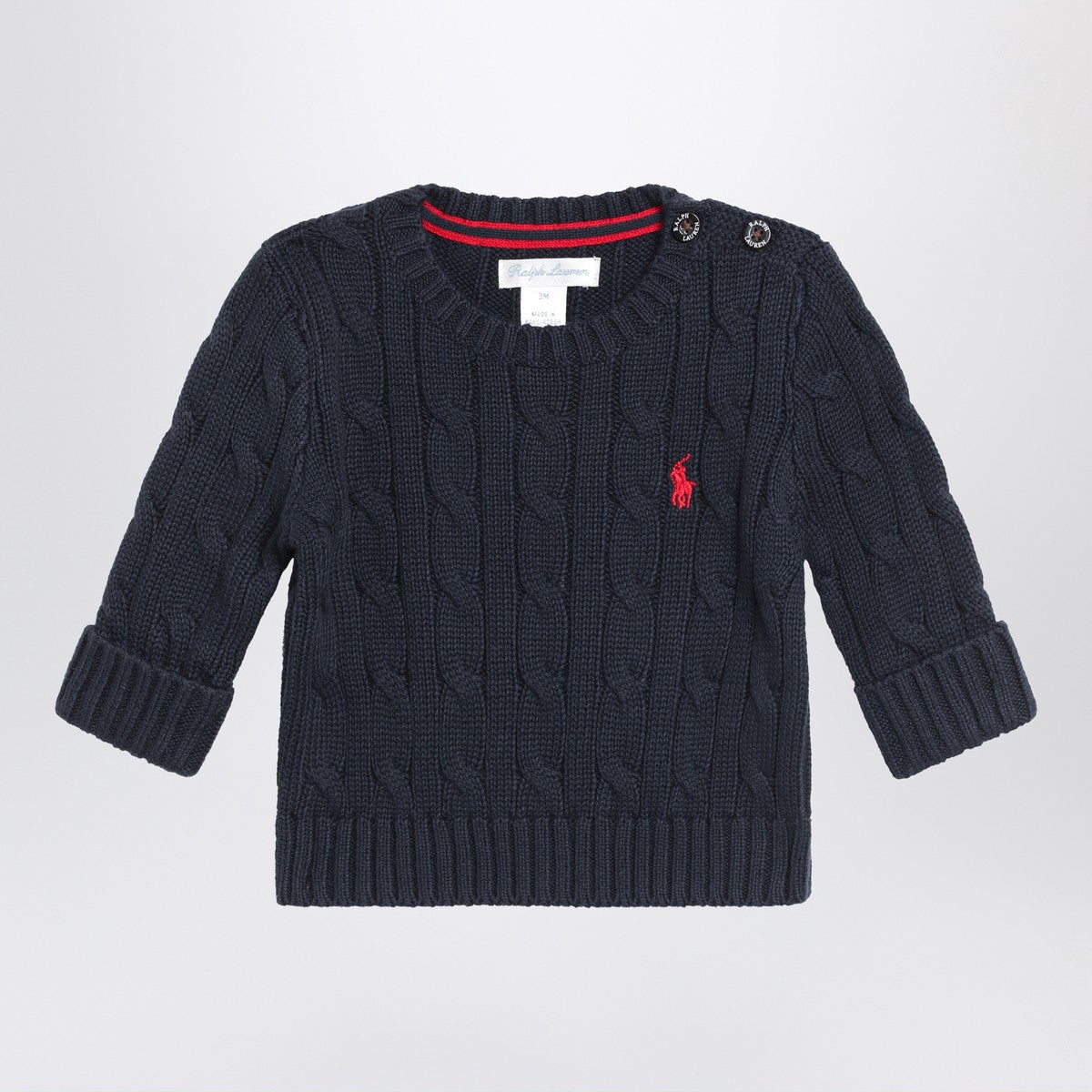 Polo Ralph Lauren Polo Ralph Lauren Navy blue cable-knit cotton sweater