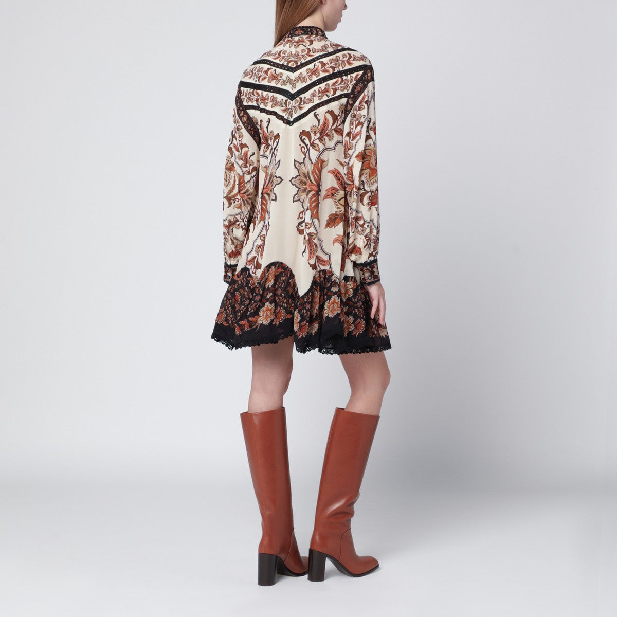 FARM Rio FARM Rio Sand Majestic Garden Lace mini dress