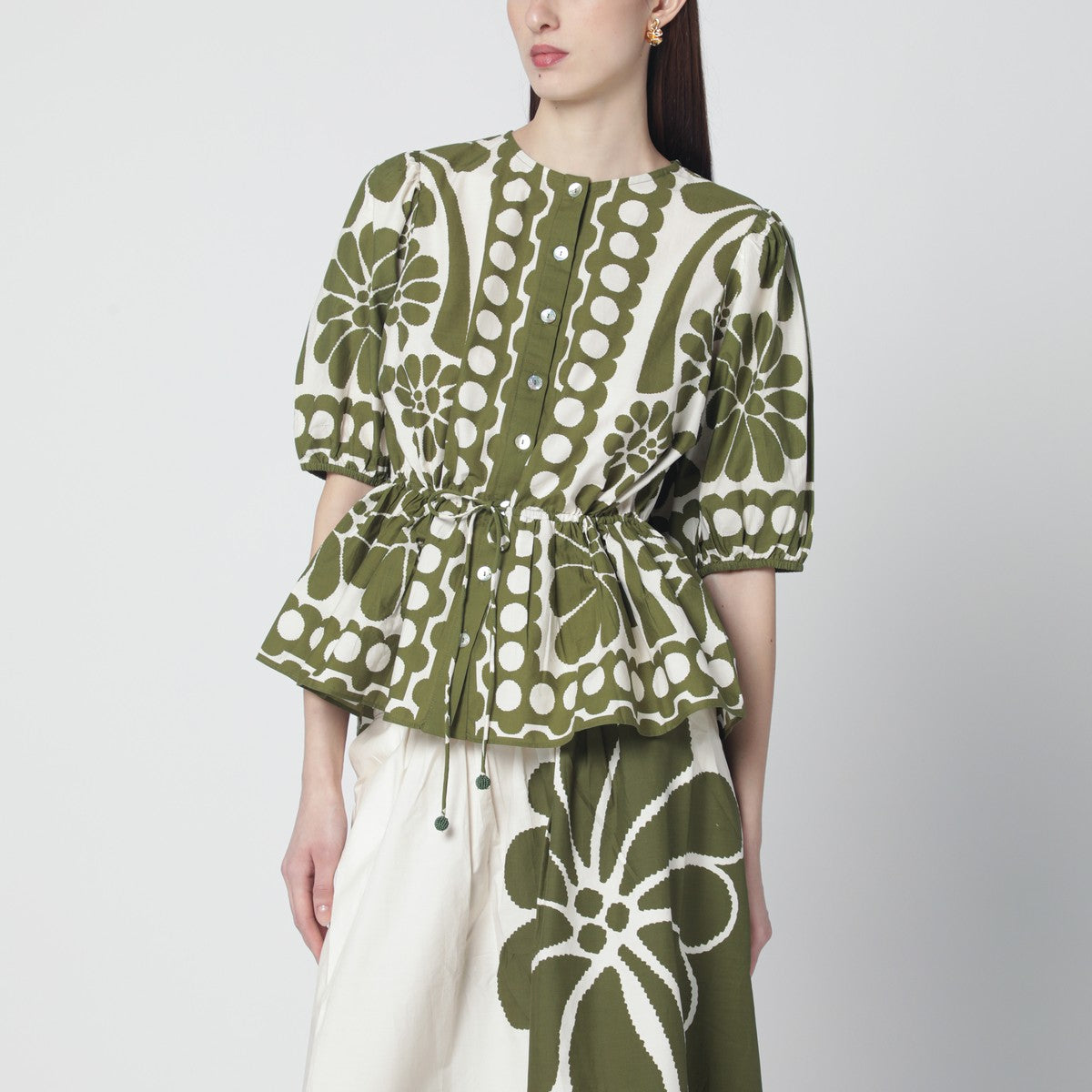 FARM Rio FARM Rio Palermo blouse with green print