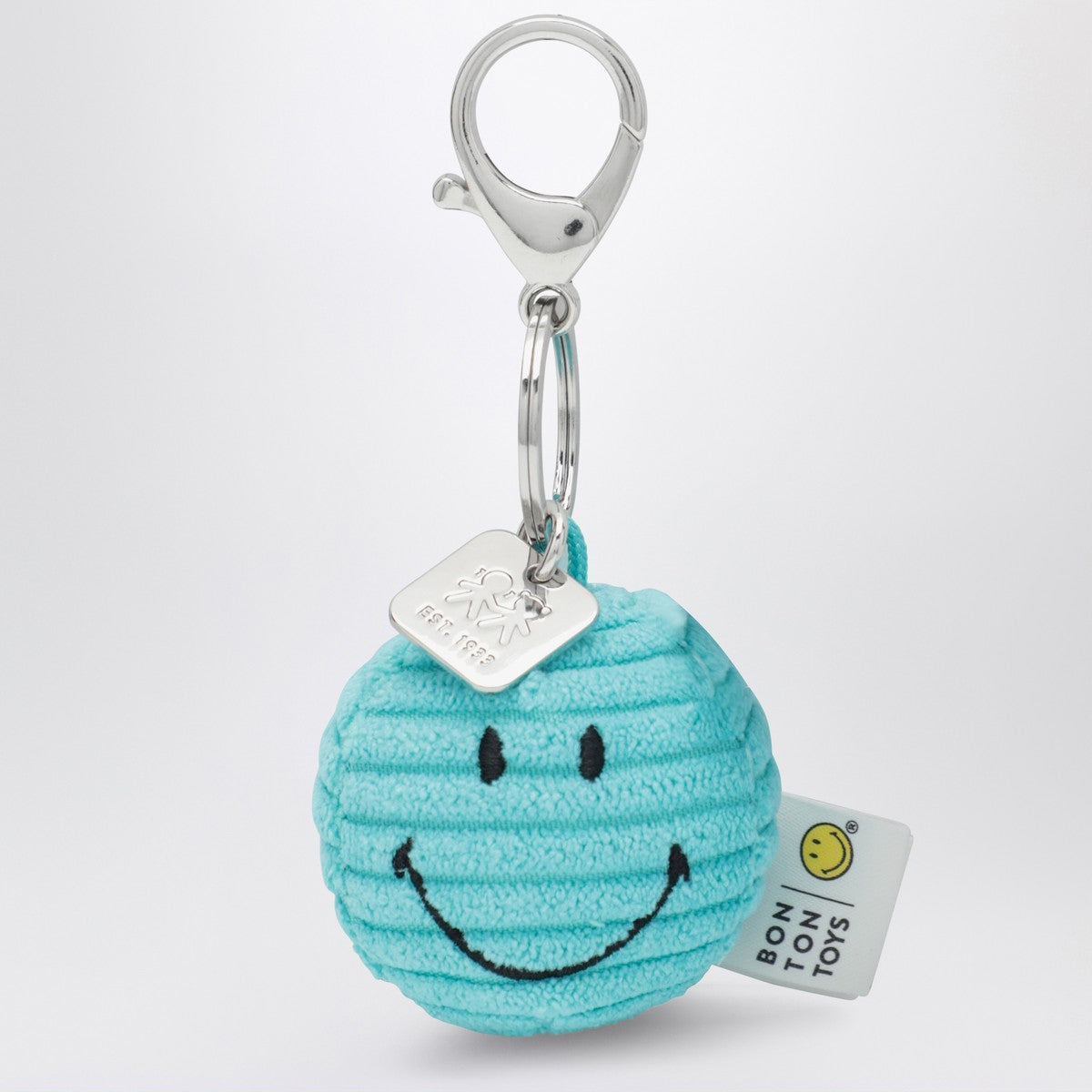 Bon Ton Toys Bon Ton Toys Smiley velvet keychain light blue