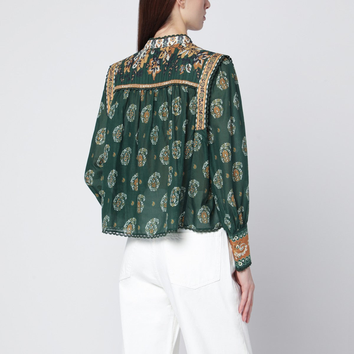 FARM Rio FARM Rio Tayla green cotton blouse