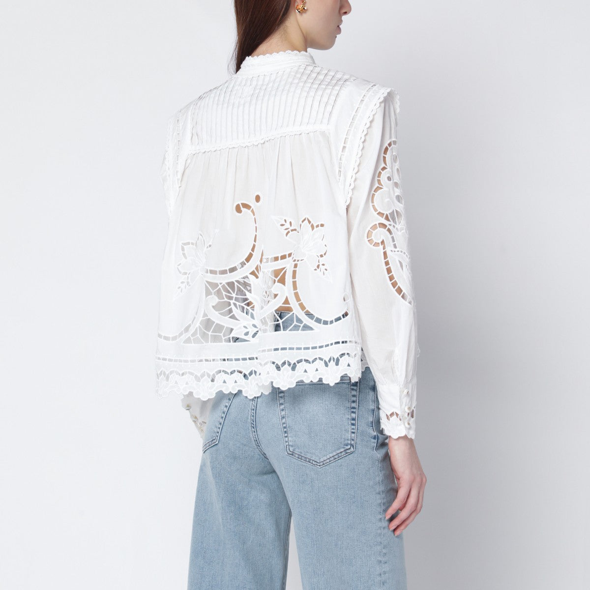 FARM Rio FARM Rio Richelieu white cotton blouse