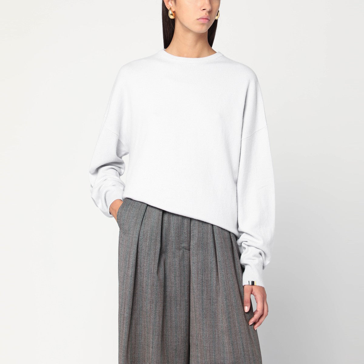 extreme cashmere extreme cashmere Ice blue cashmere crew neck sweater