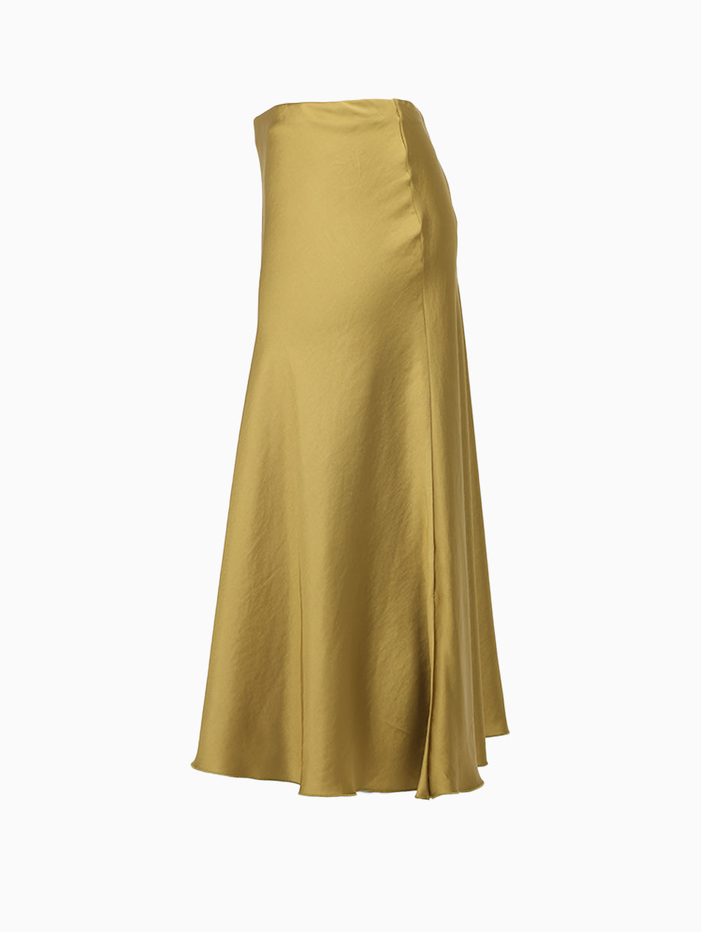 Flared Satin Skirt - Green