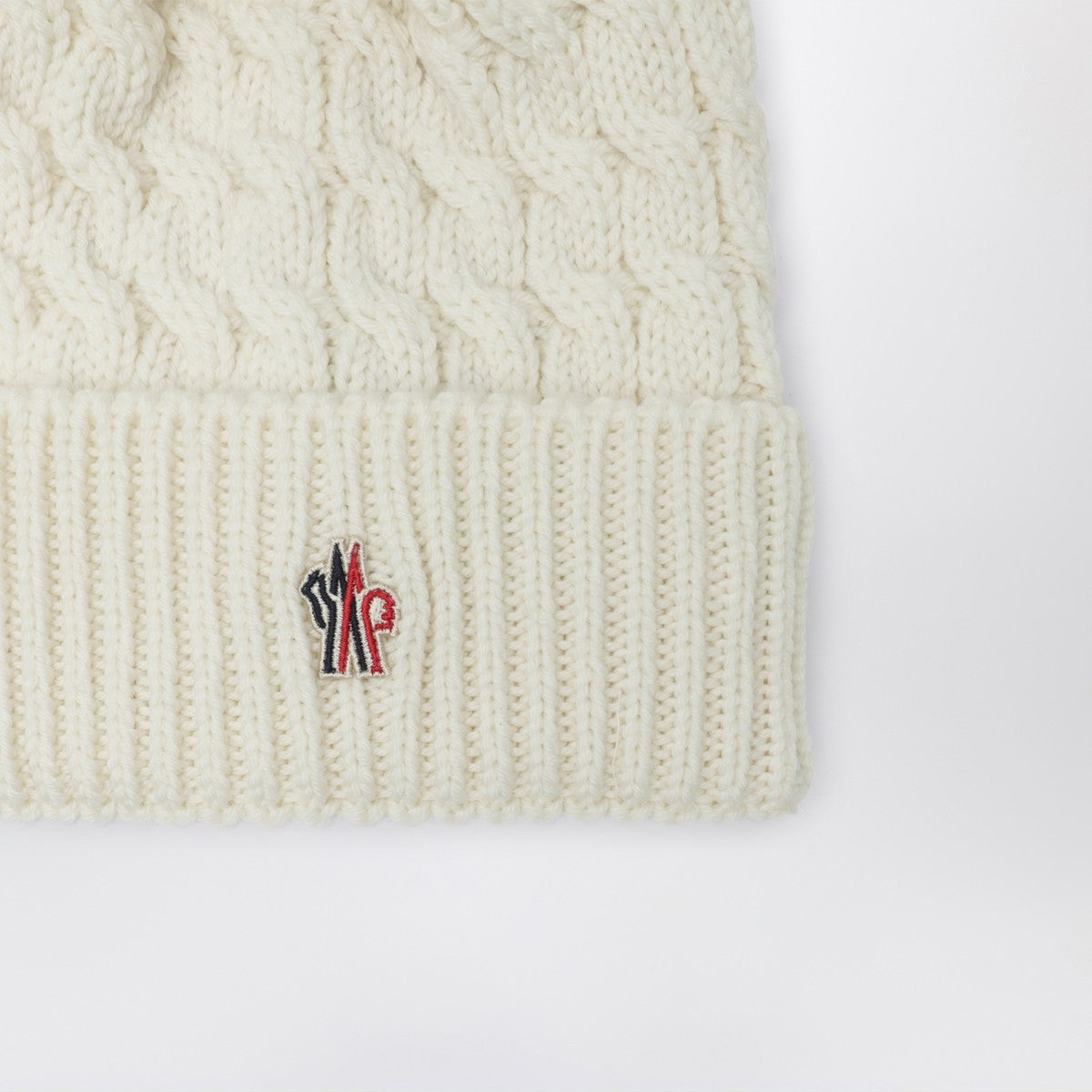 Moncler Grenoble Moncler Grenoble White wool hat with pom pom