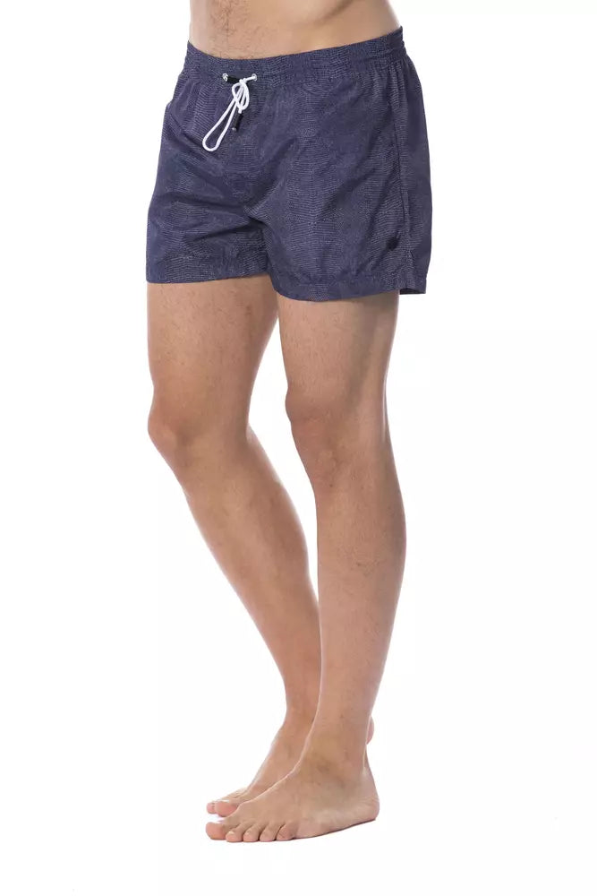 شورت سباحة رجالي من البوليستر باللون الأزرق