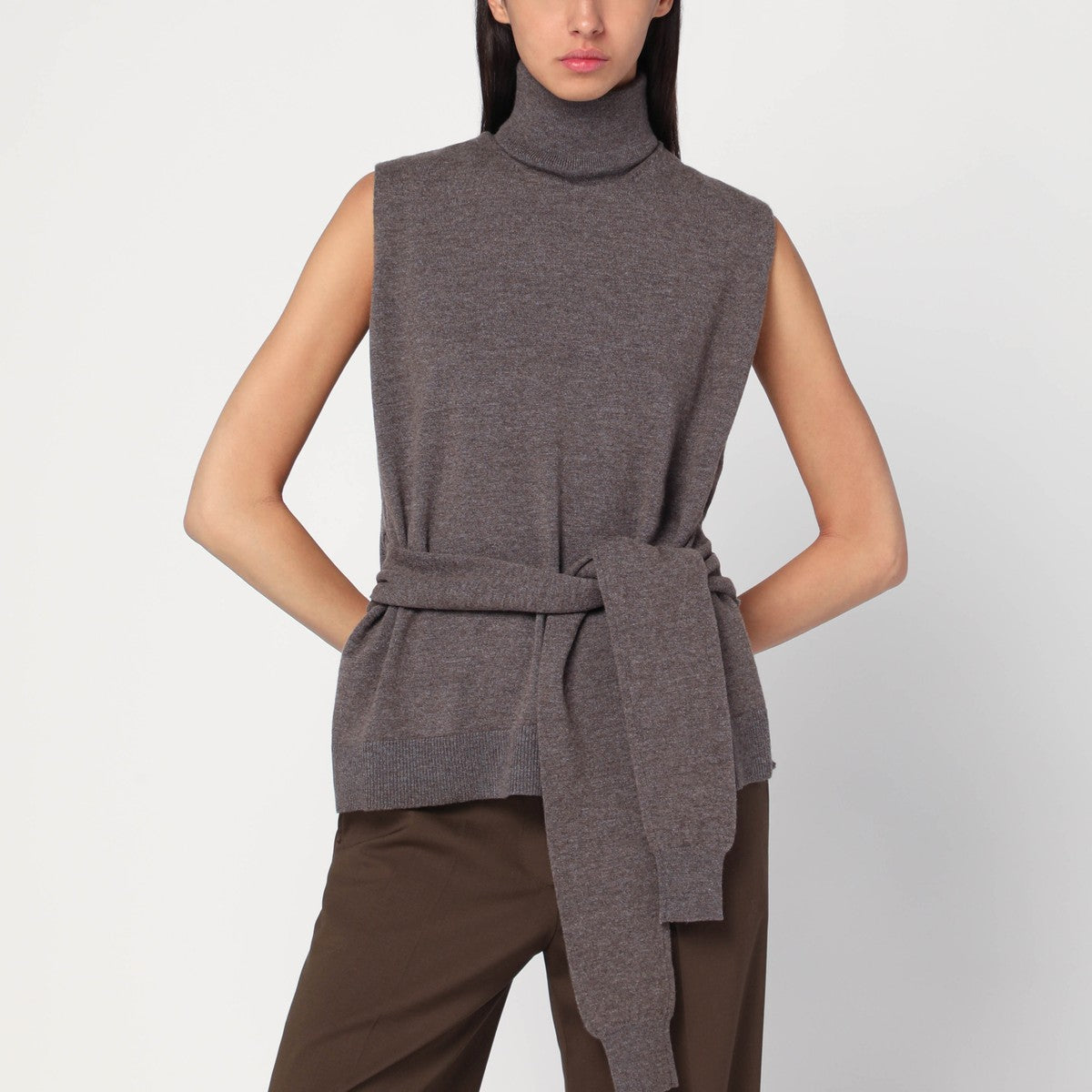 Róhe Róhe Double-layer taupe mélange sweater