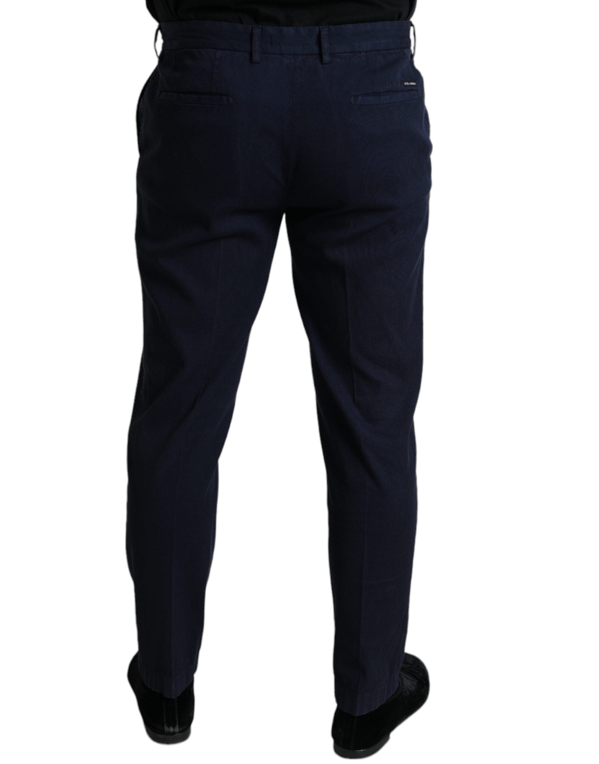 بنطلون دولتشي آند غابانا الرسمي بقصّة Slim Fit من القطن المرن باللون الأزرق الداكن