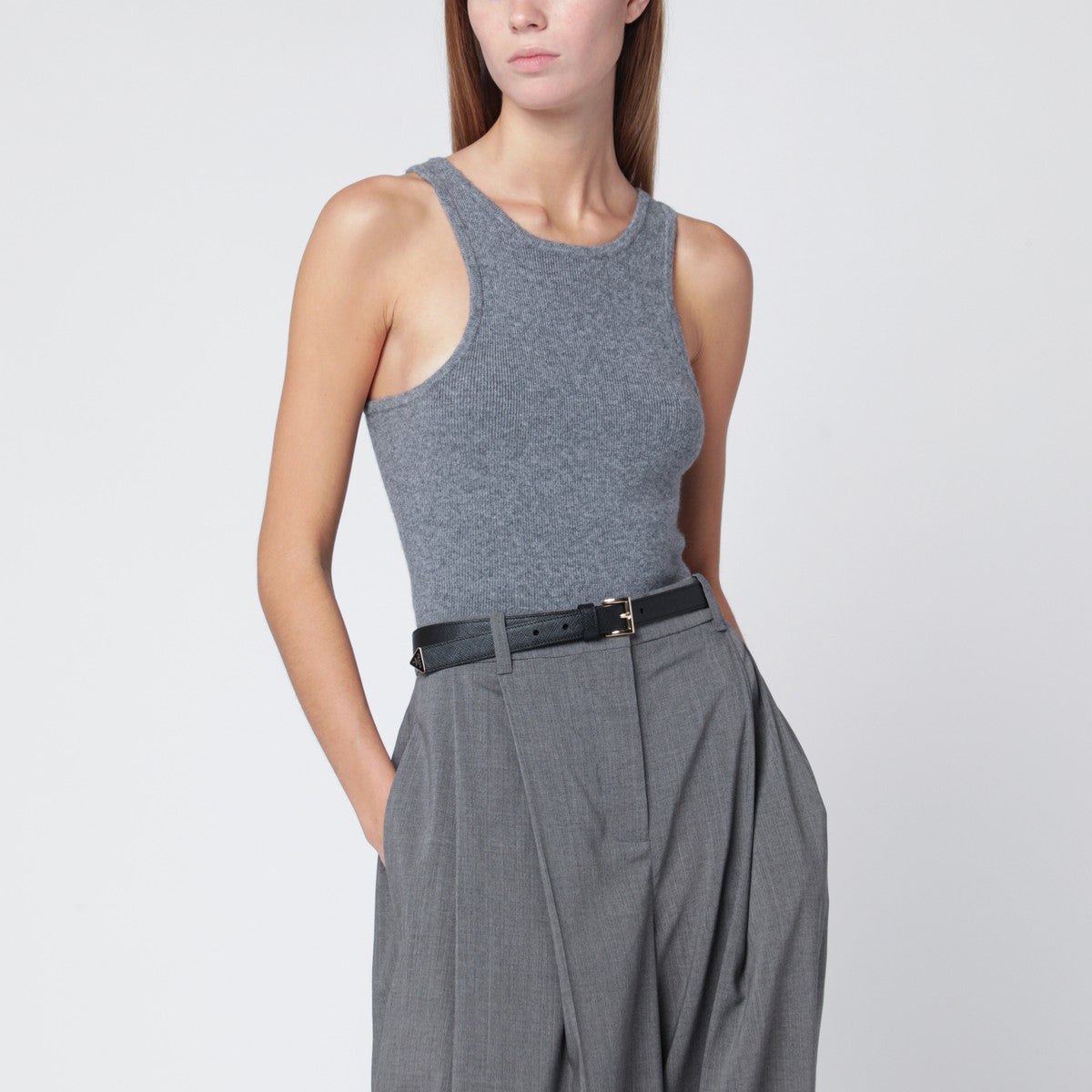ALMADA LABEL ALMADA LABEL Luna top in grey wool and cashmere