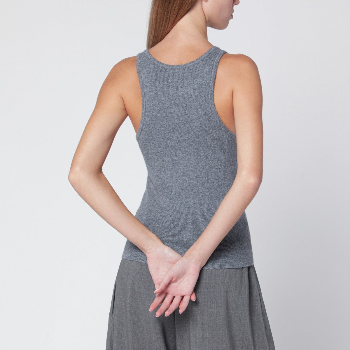 ALMADA LABEL ALMADA LABEL Luna top in grey wool and cashmere