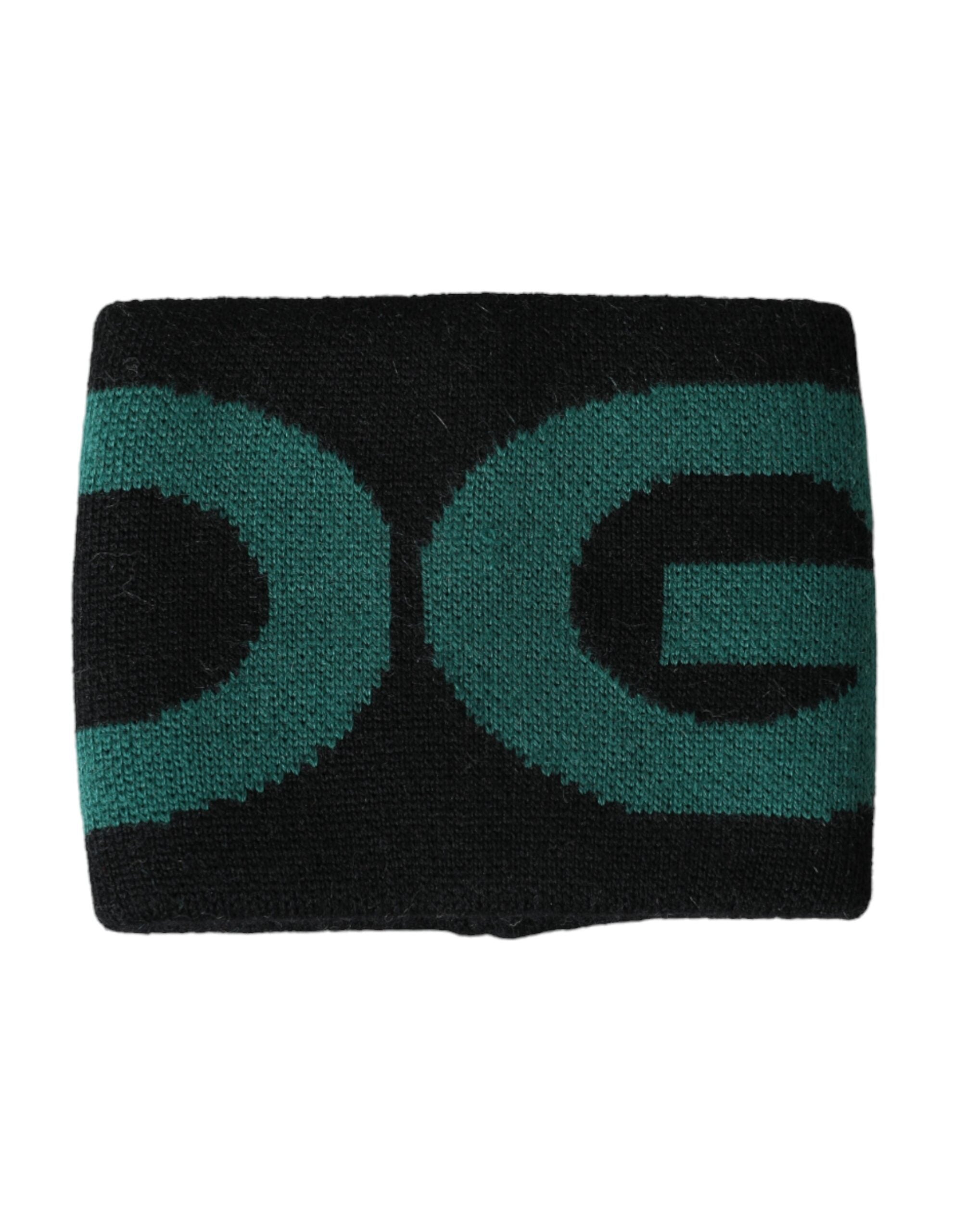 سوار معصم من الصوف الأسود والأخضر بشعار #DGMILLENNIALS