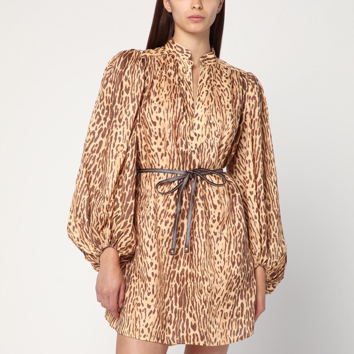 Zimmermann ZIMMERMANN Leopard print short dress in linen