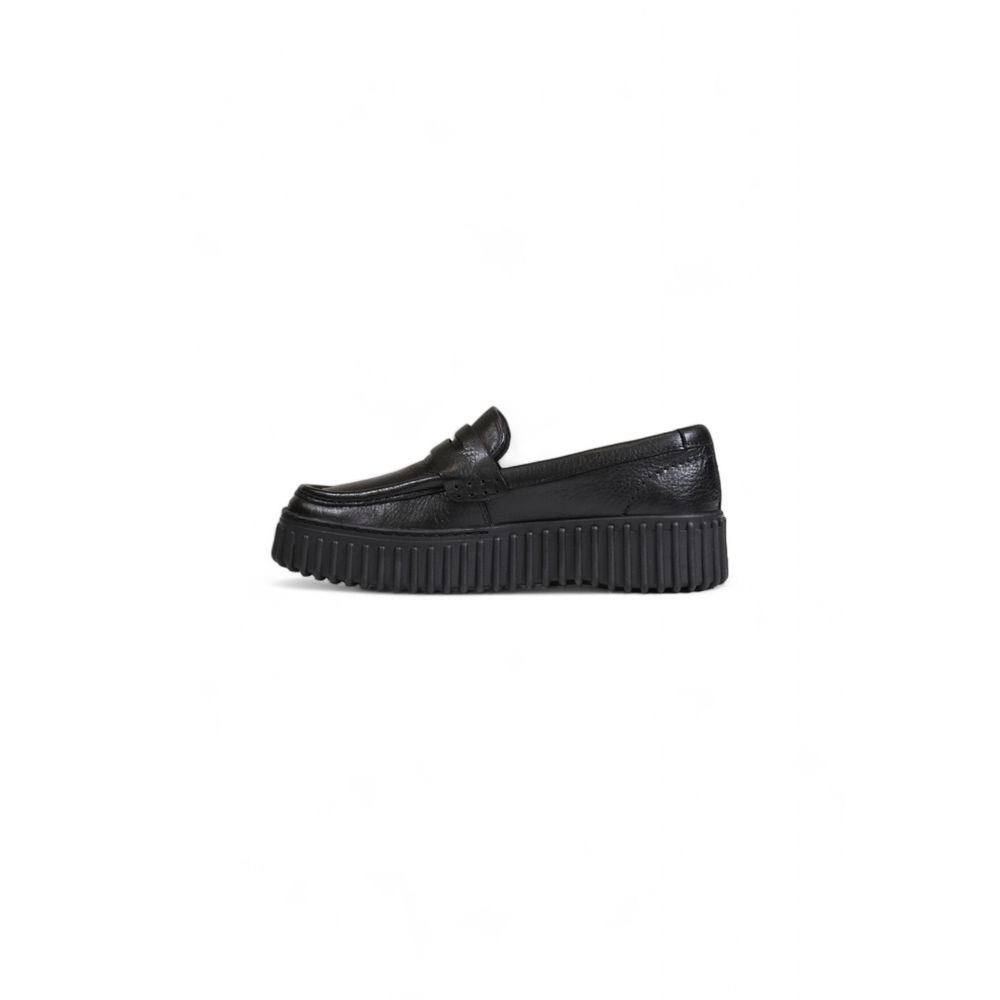 Clarks Black Leather Platform