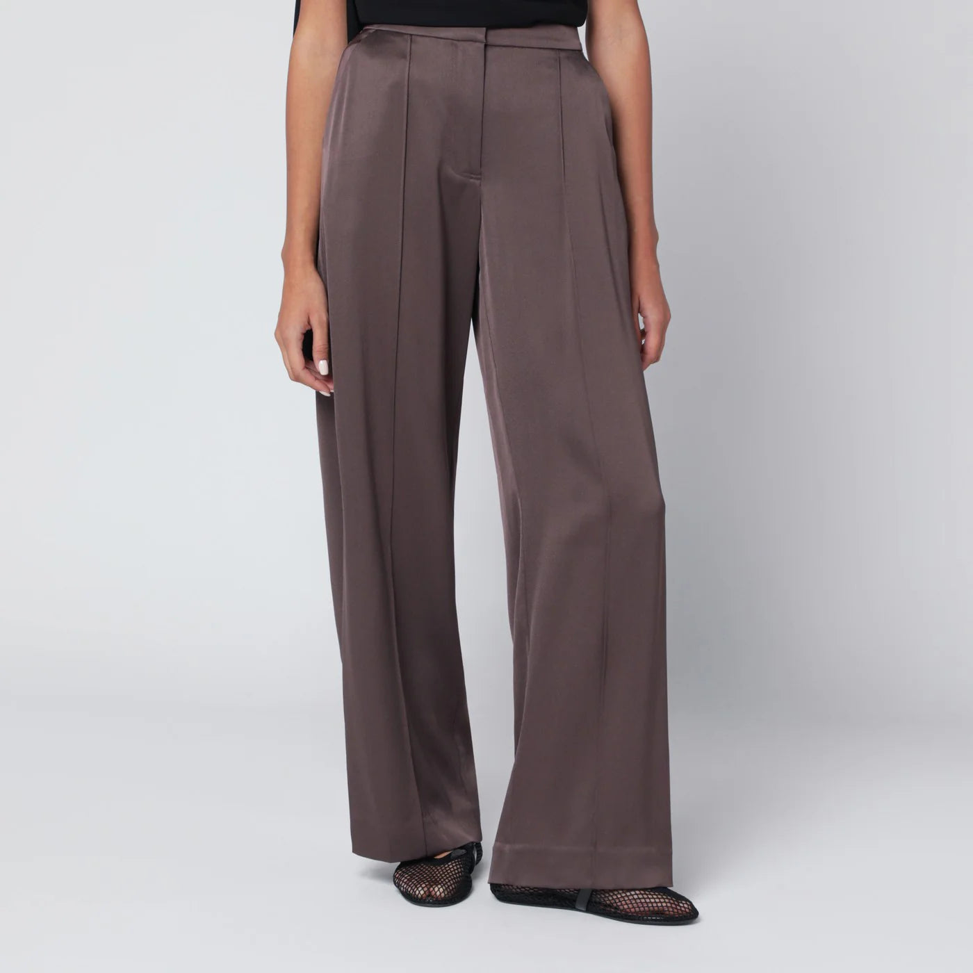 SIMKHAI Kyra trousers in chocolate satin