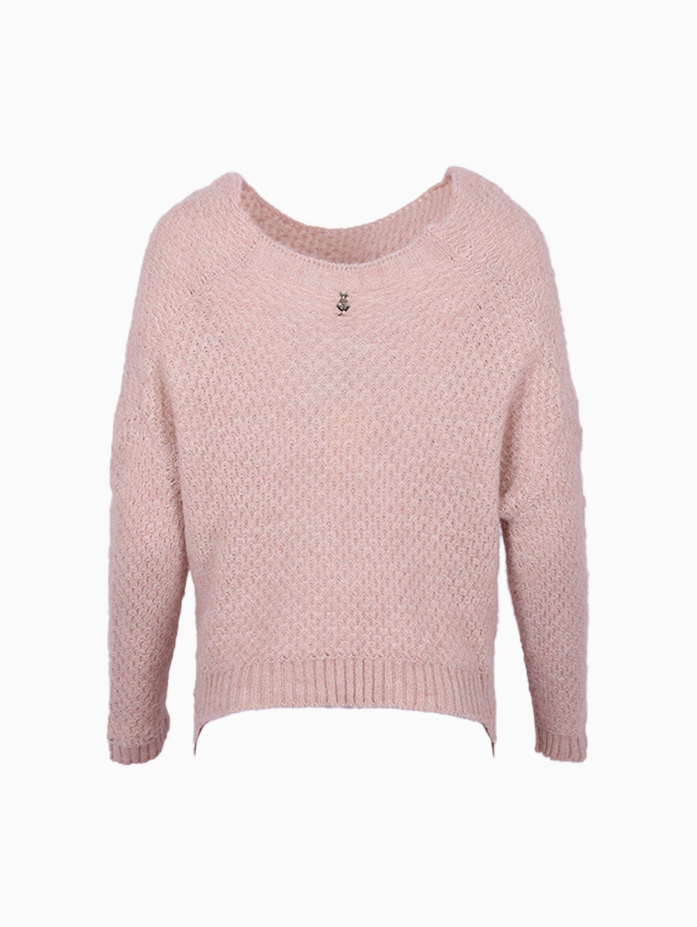 Sistes Smile Sweater Pink Front View – Luxe Marca