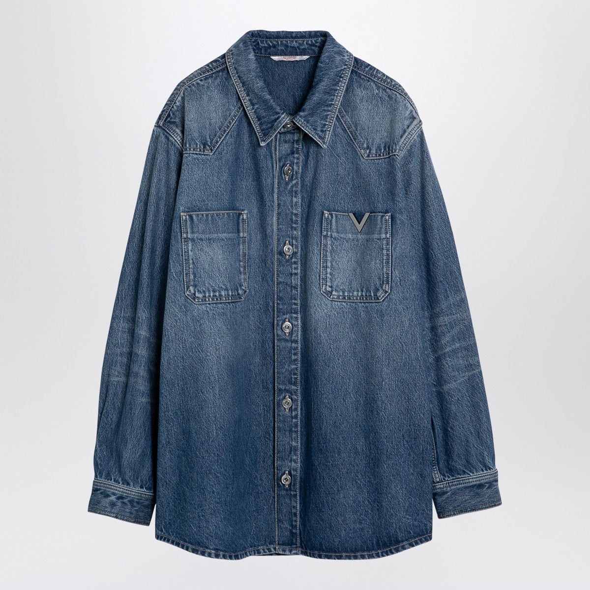 Valentino Valentino Blue denim shirt with V detail