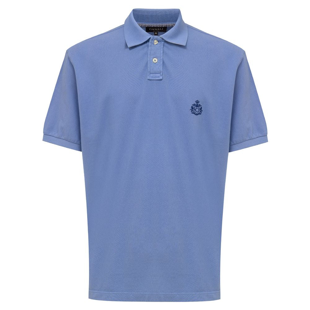 Blue Cotton Polo Shirt