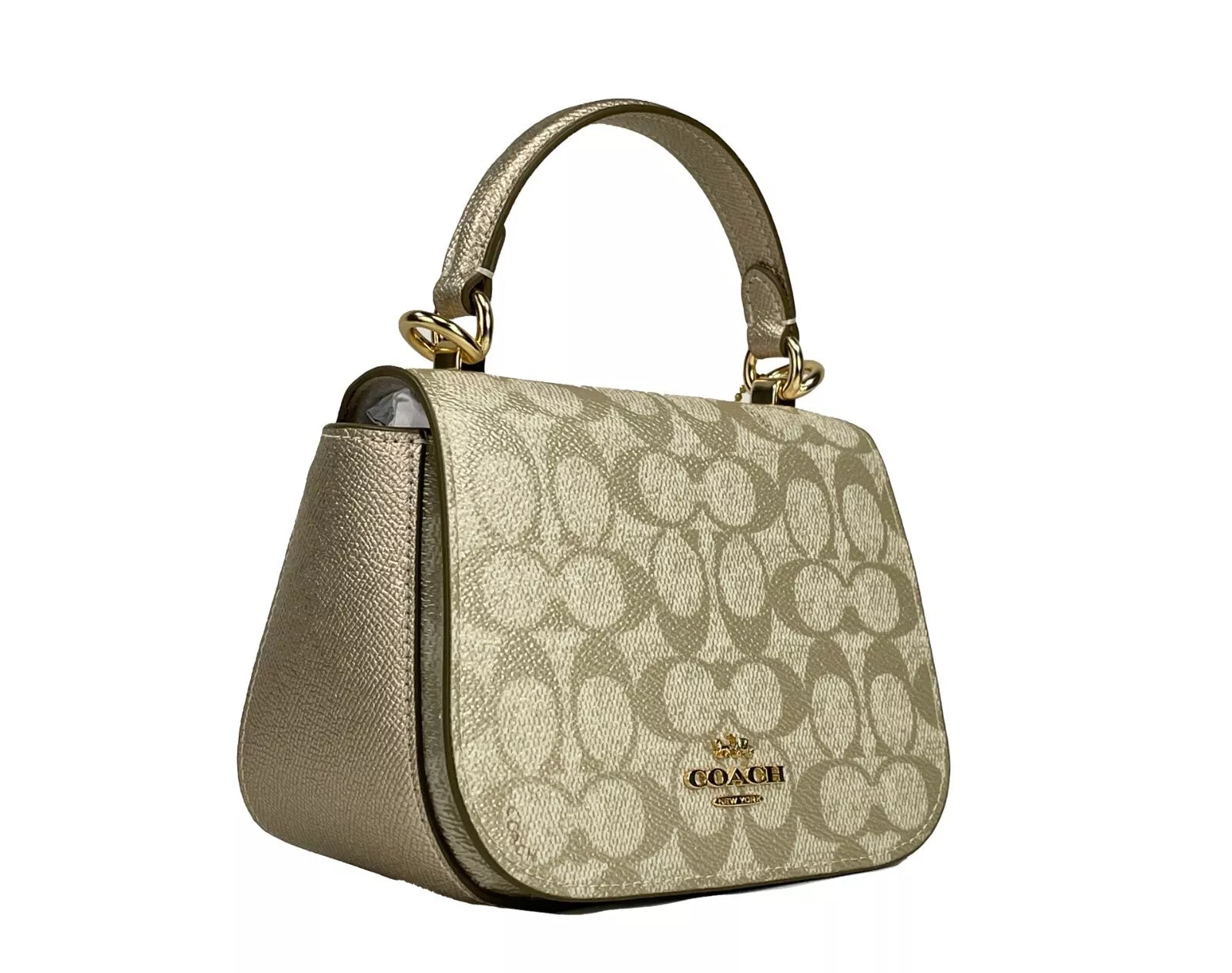 Lysa Top Handle Bag Crossbody Champagne Gold