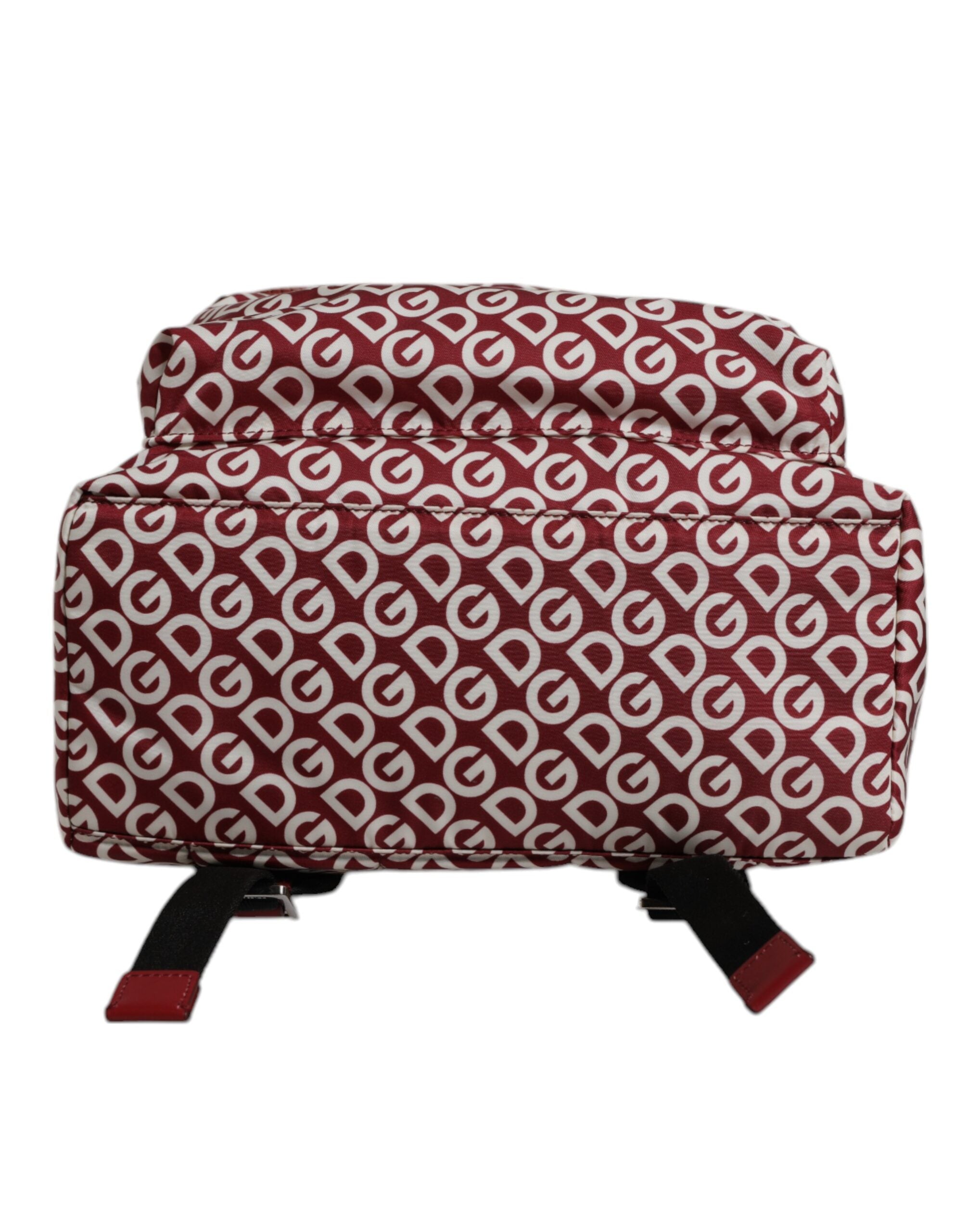 Red White DG Logo Print Nylon Travel Backpack Bag