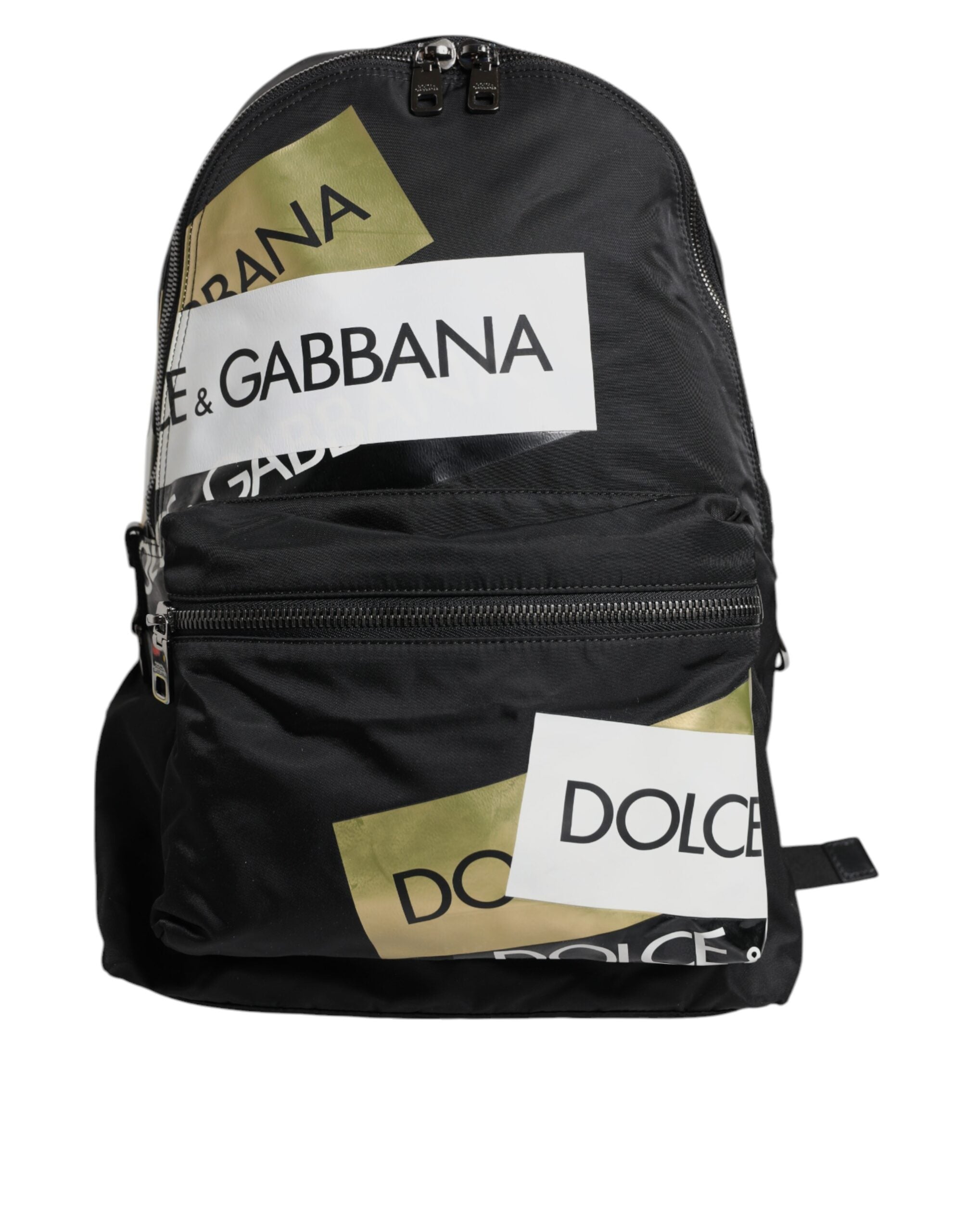 Black Logo Tape Polyamide School Travel Backpack Bag