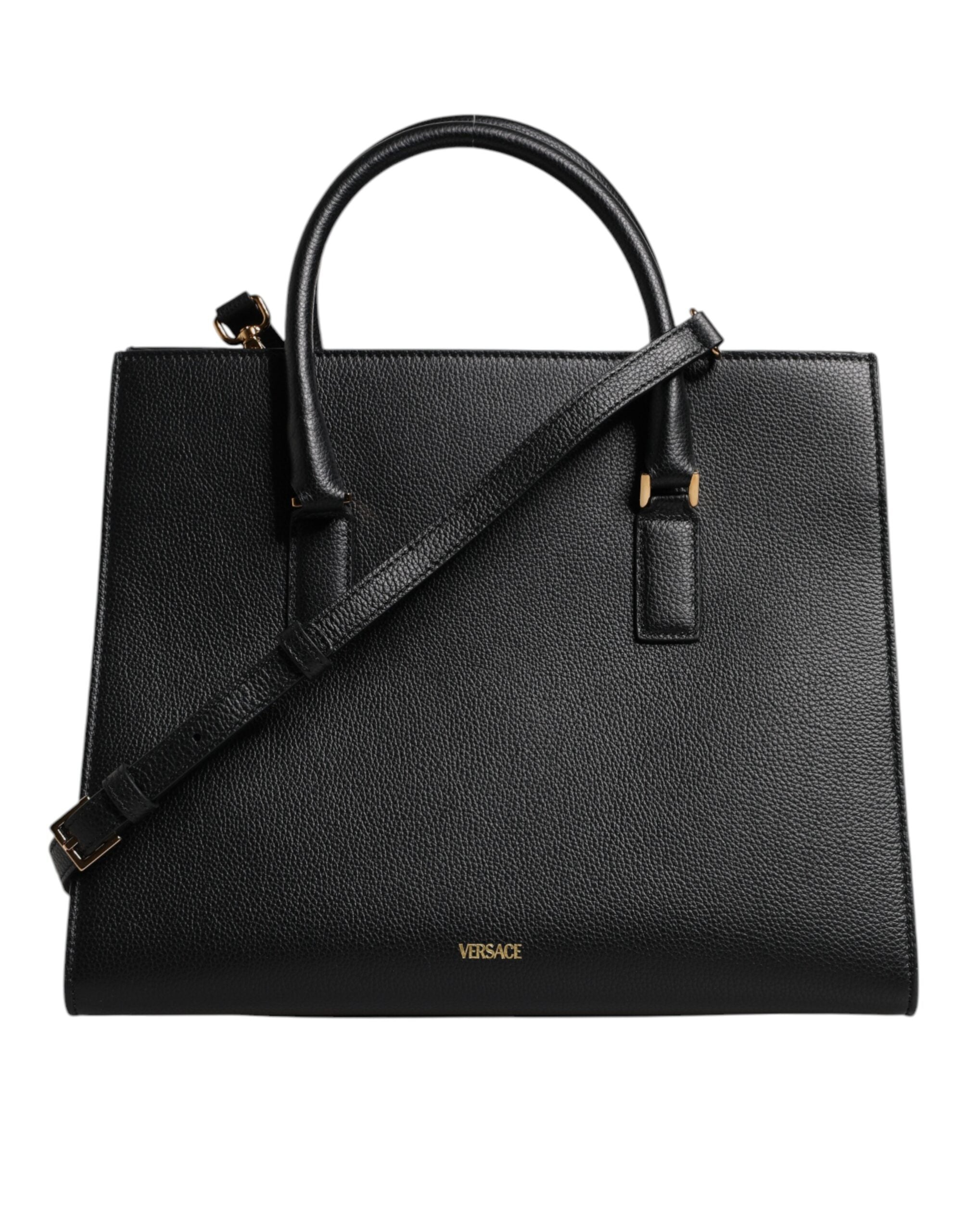 Black Large Leather Top Handle Shoulder Crossbody Bag