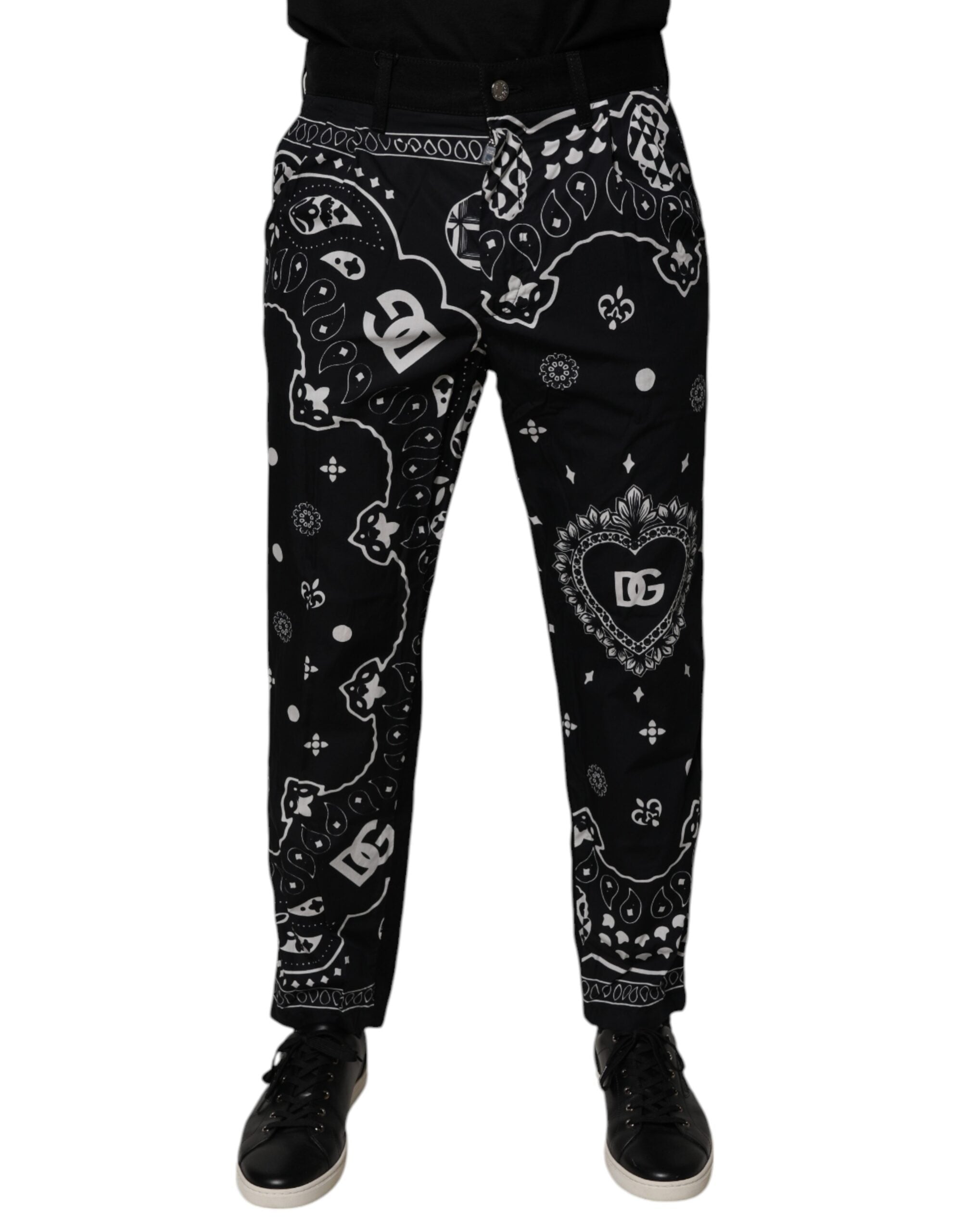 Black Logo Bandana Cotton Loose Denim Jeans