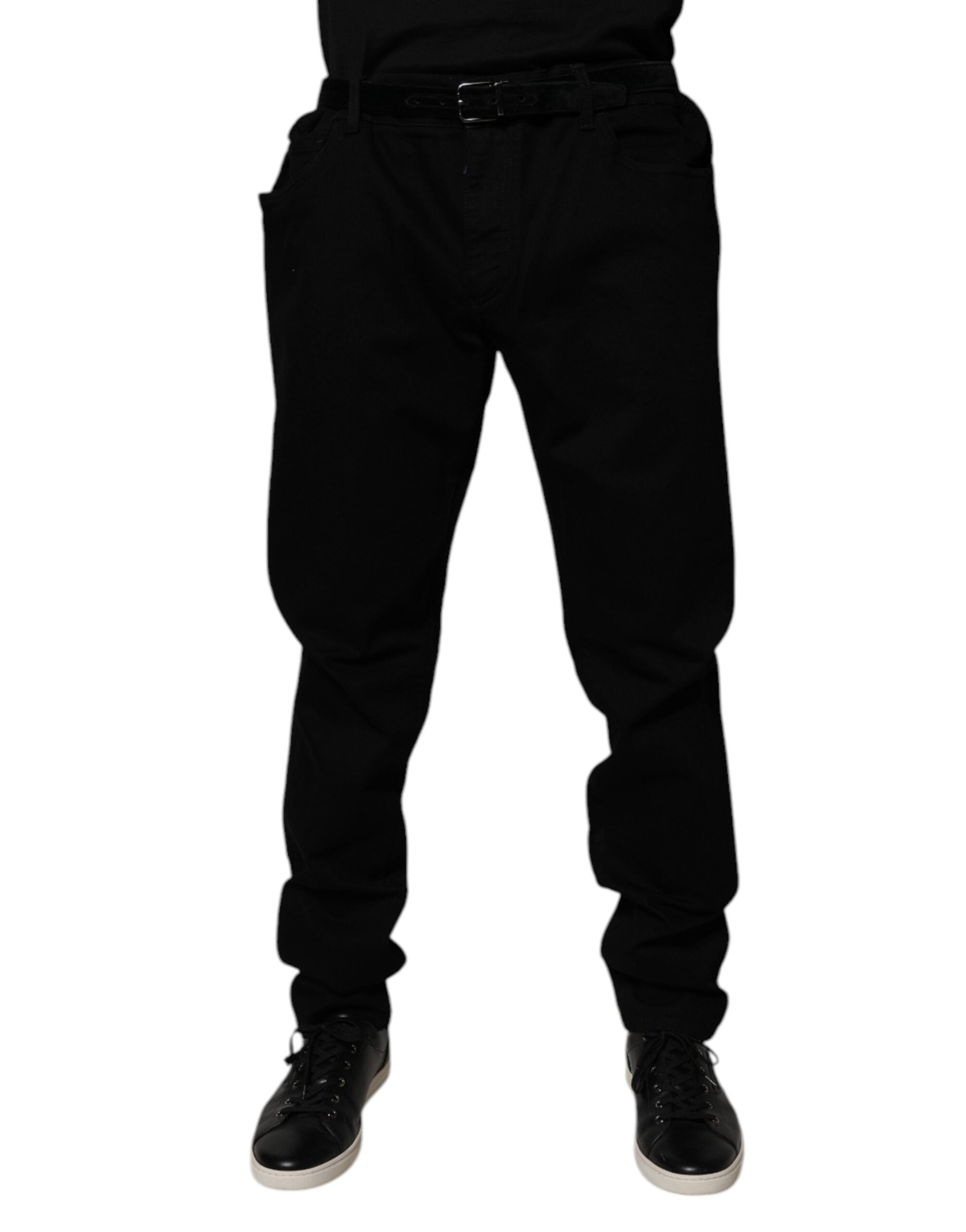 Black Cotton Stretch Slim Fit Denim Jeans