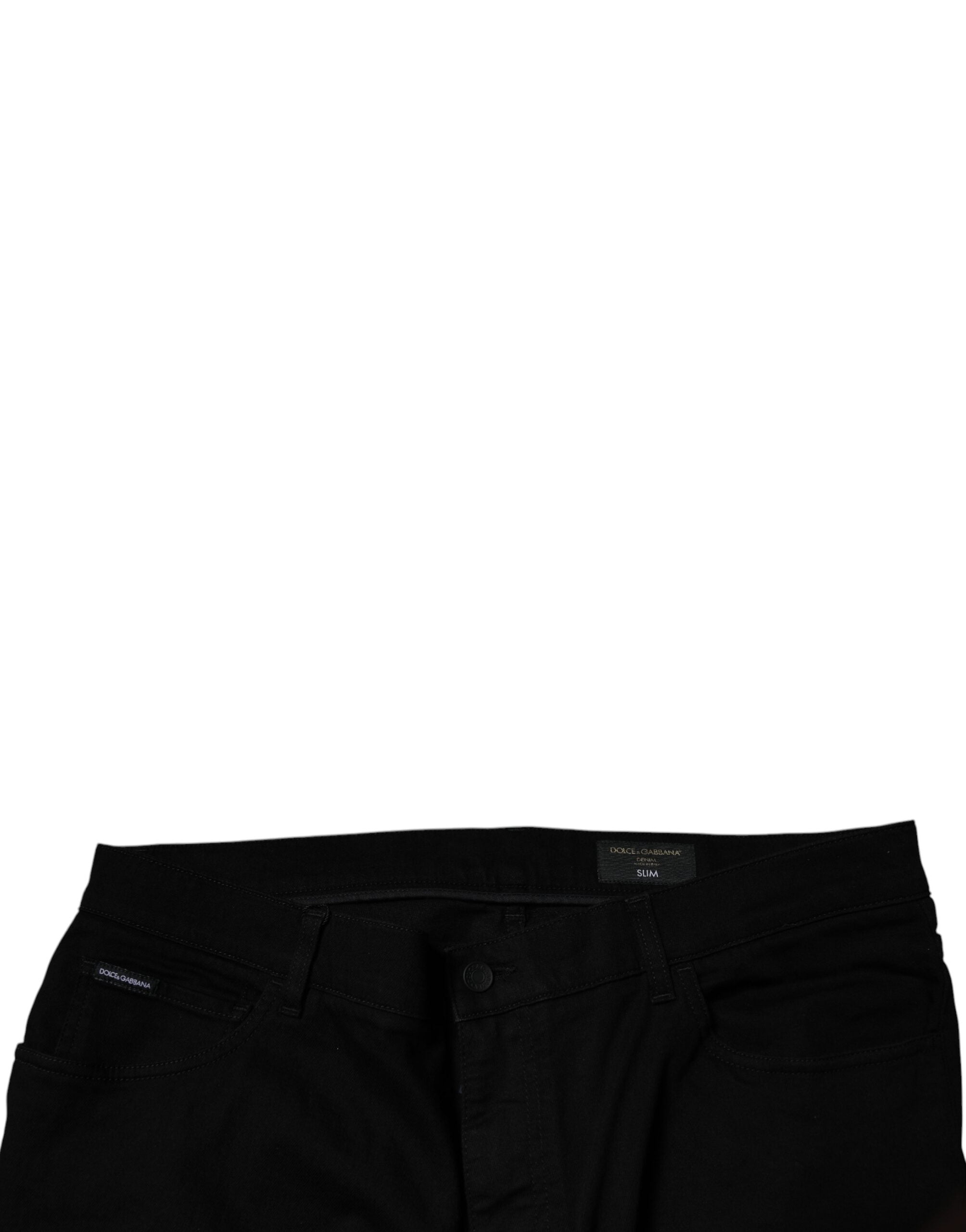Black Cotton Stretch Slim Fit Denim Jeans