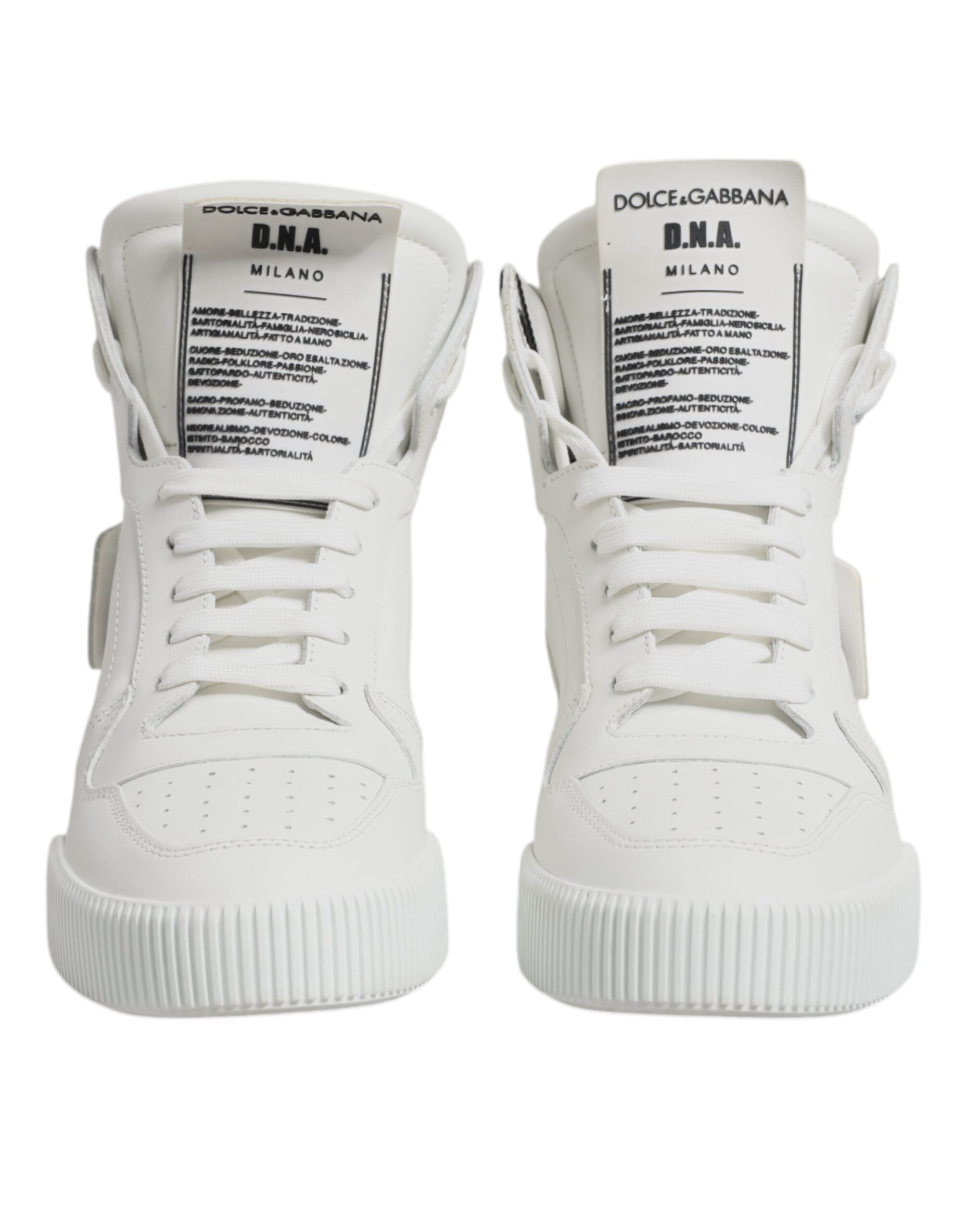 White Leather High Top Sneakers Shoes