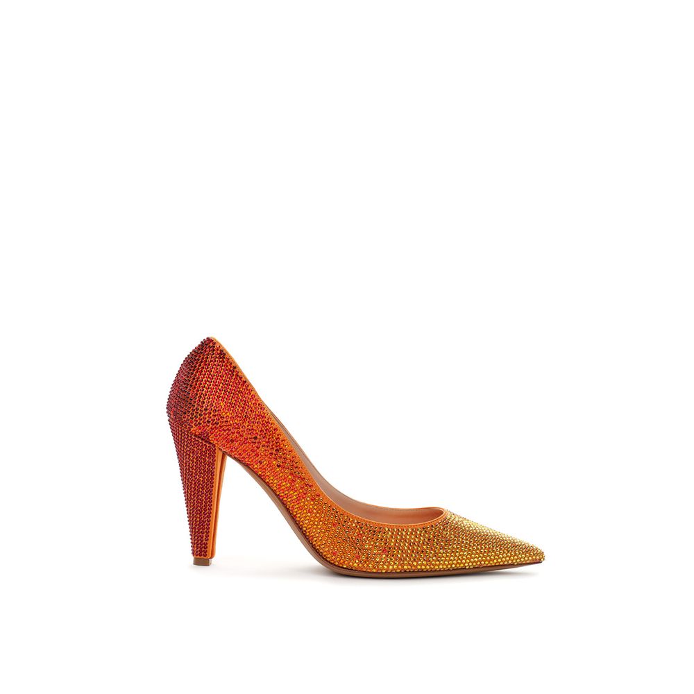 Multicolor Leather And Satin  Pump
