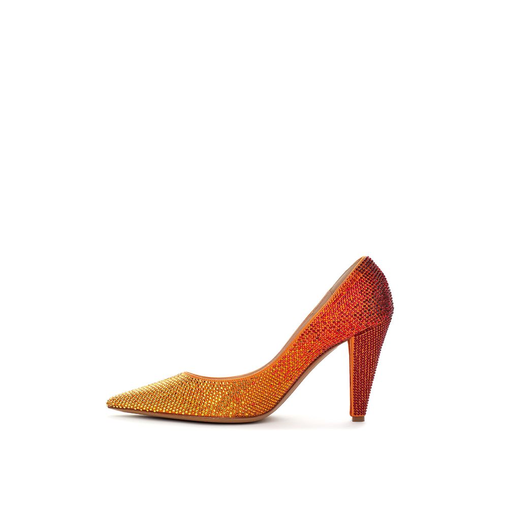 Multicolor Leather And Satin  Pump