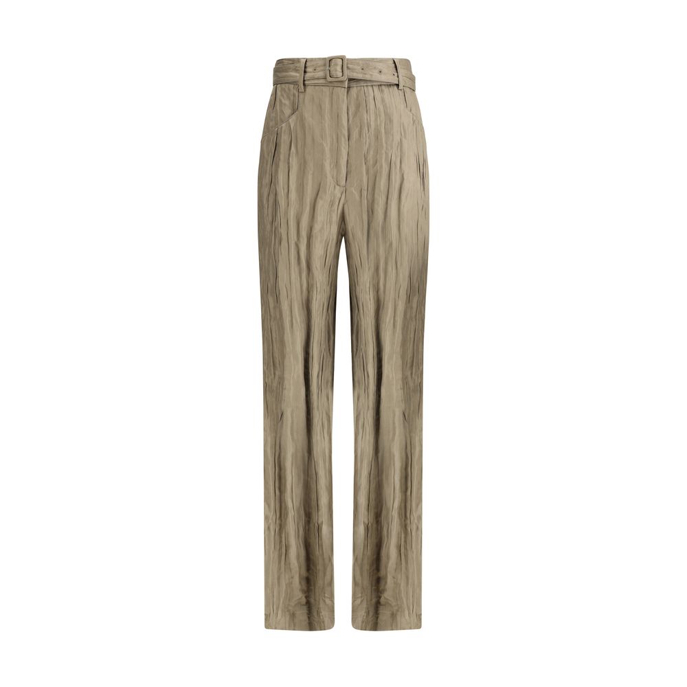 Ruched silk Norman Pants