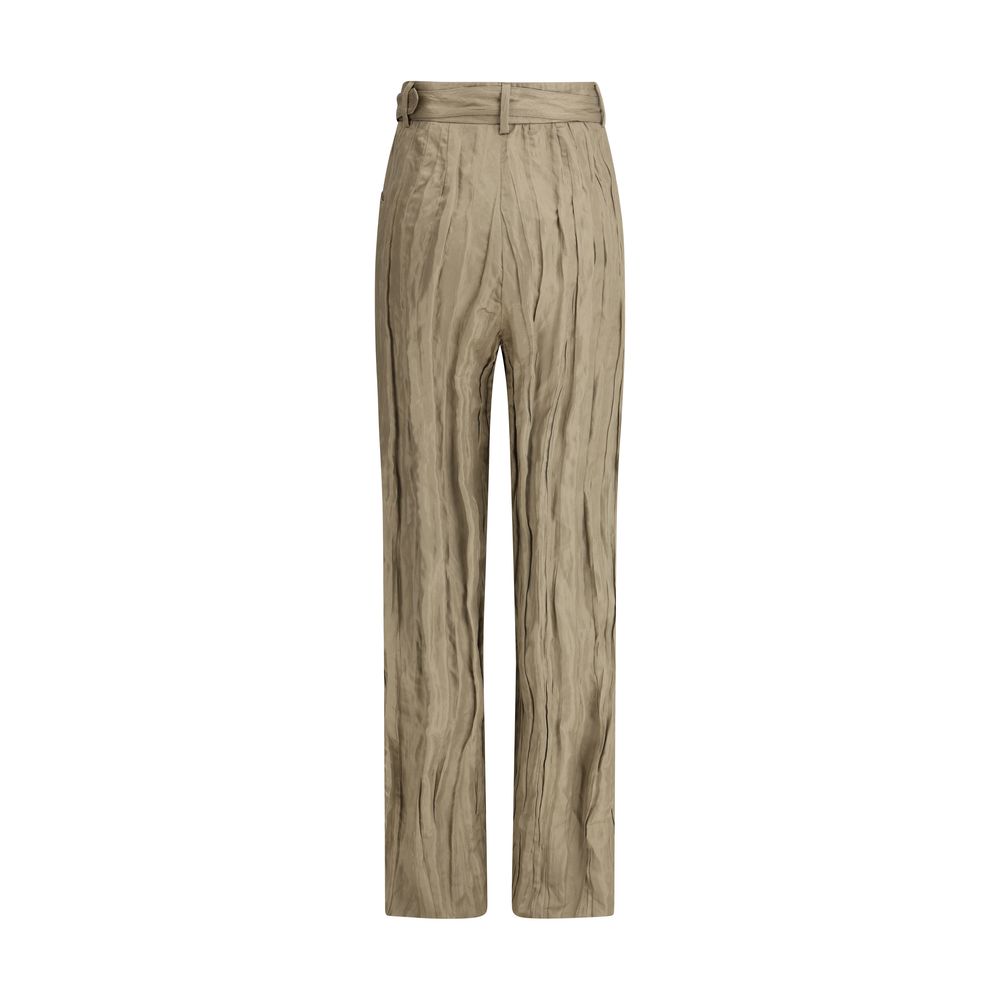 Ruched silk Norman Pants