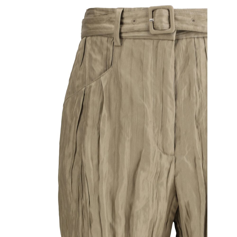 Ruched silk Norman Pants