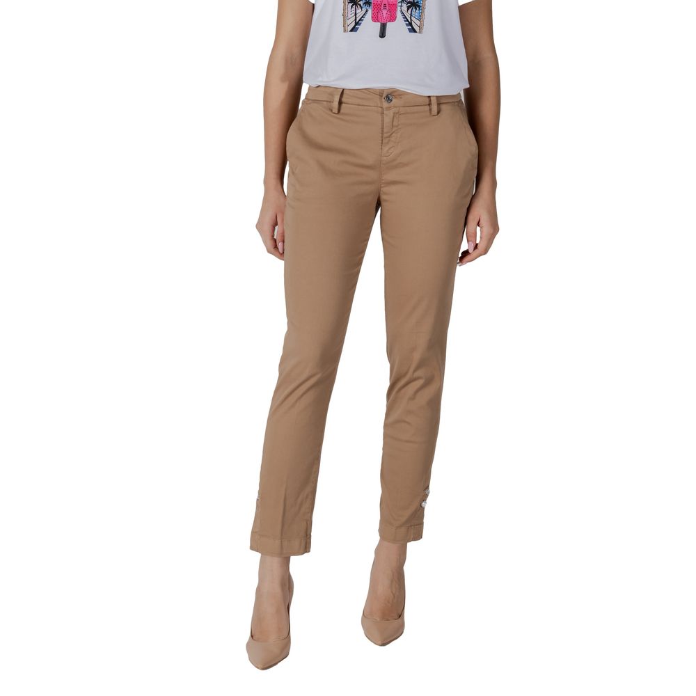 Beige Cotton Jeans & Pant