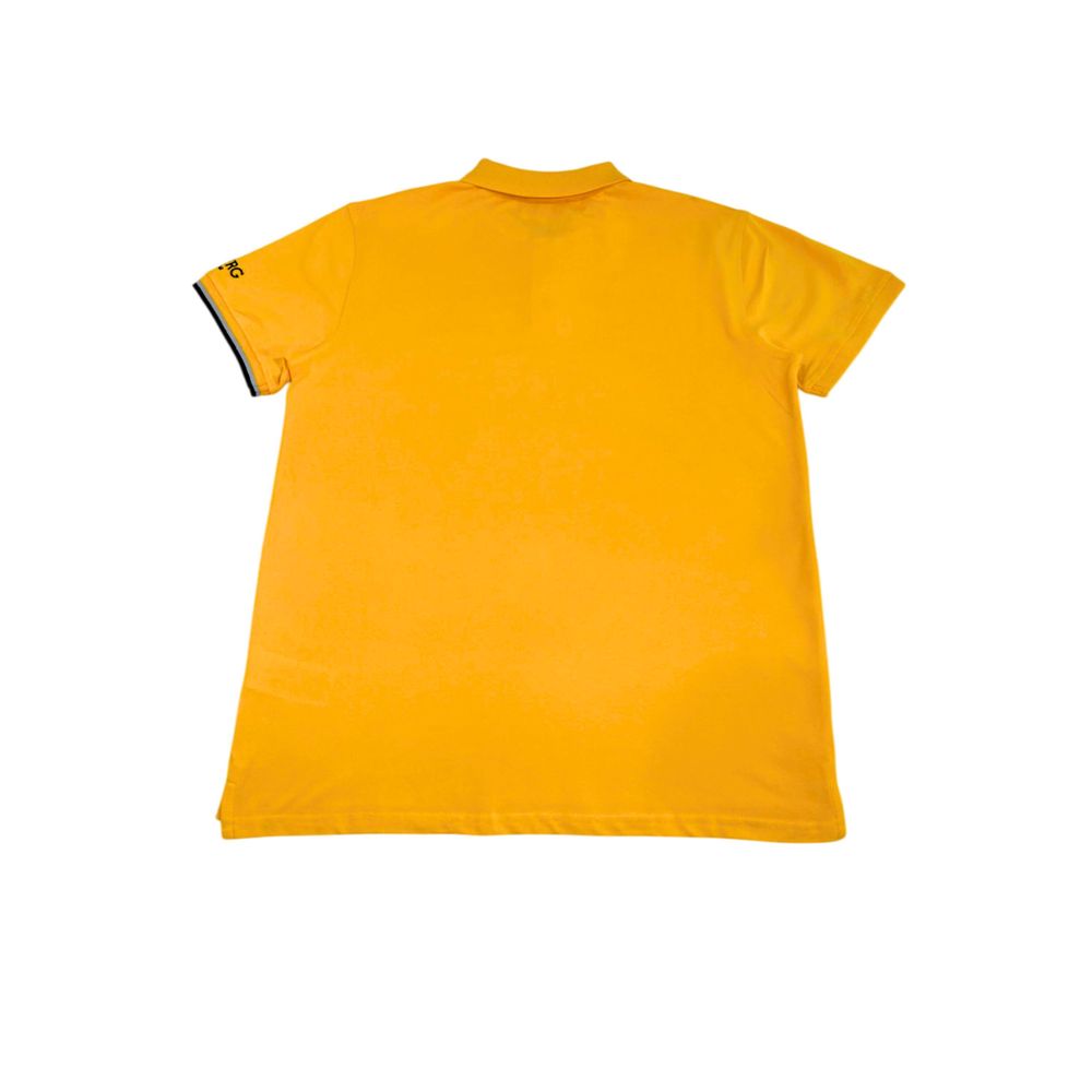 Yellow Cotton Men Polo Shirt