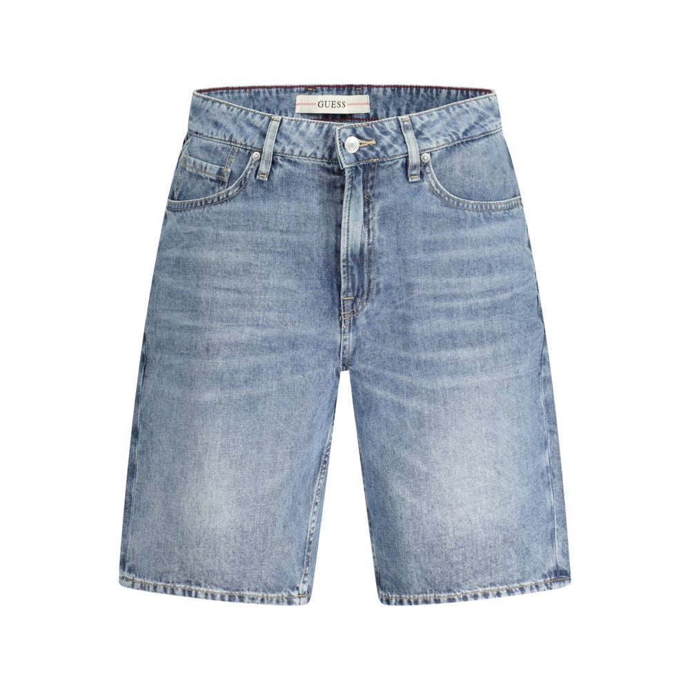 Blue Cotton Men Bermuda