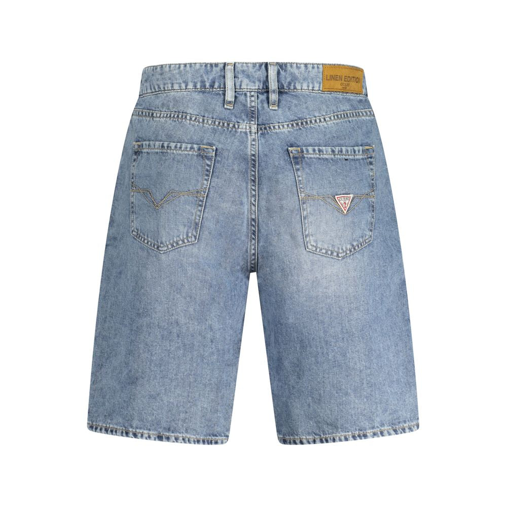 Blue Cotton Men Bermuda