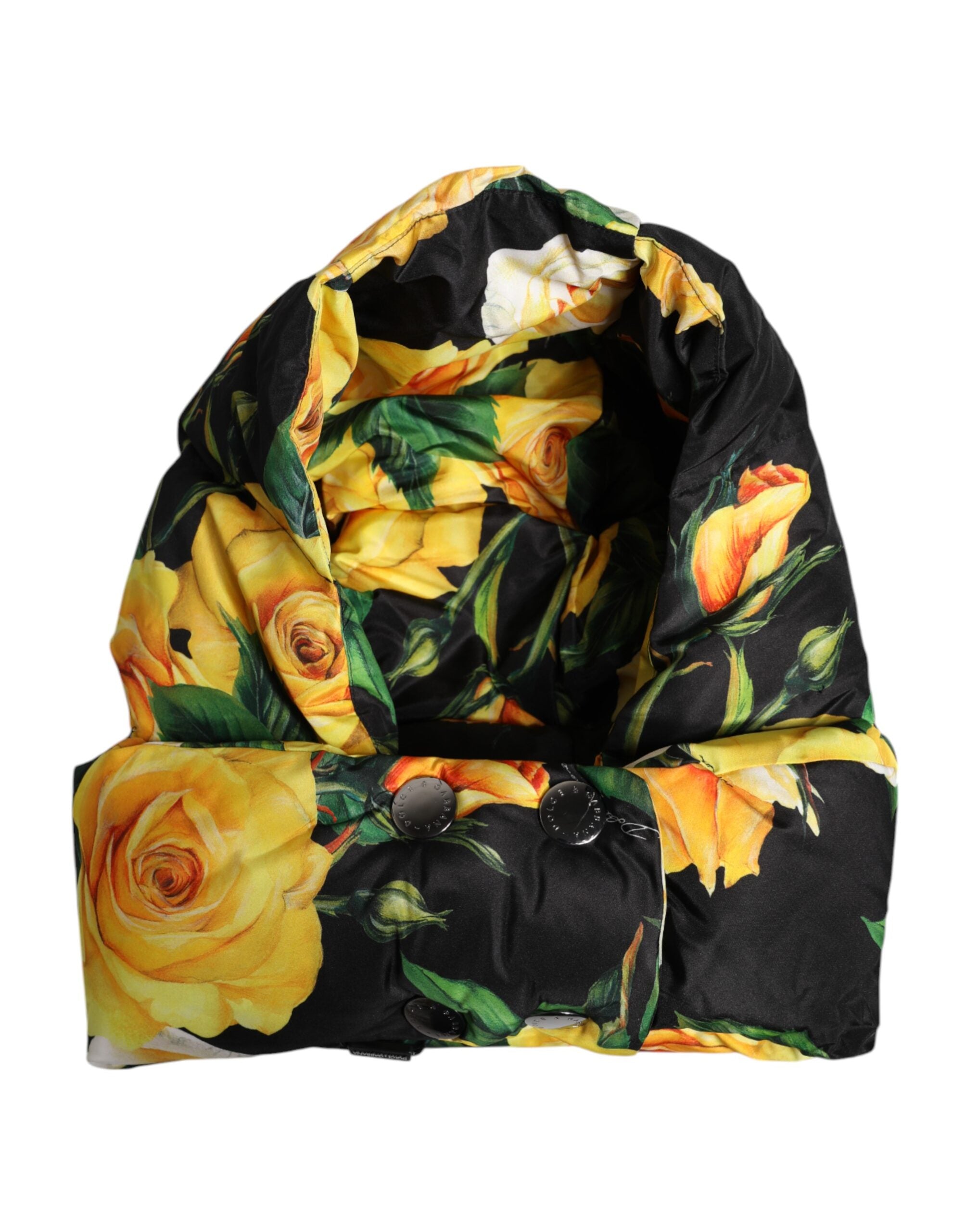 Black Floral Print Whole Head Wrap Hat