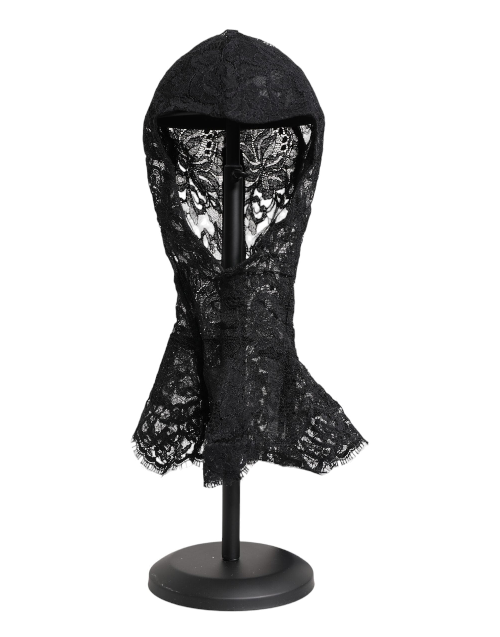 Black Floral Lace Whole Head Wrap Hat