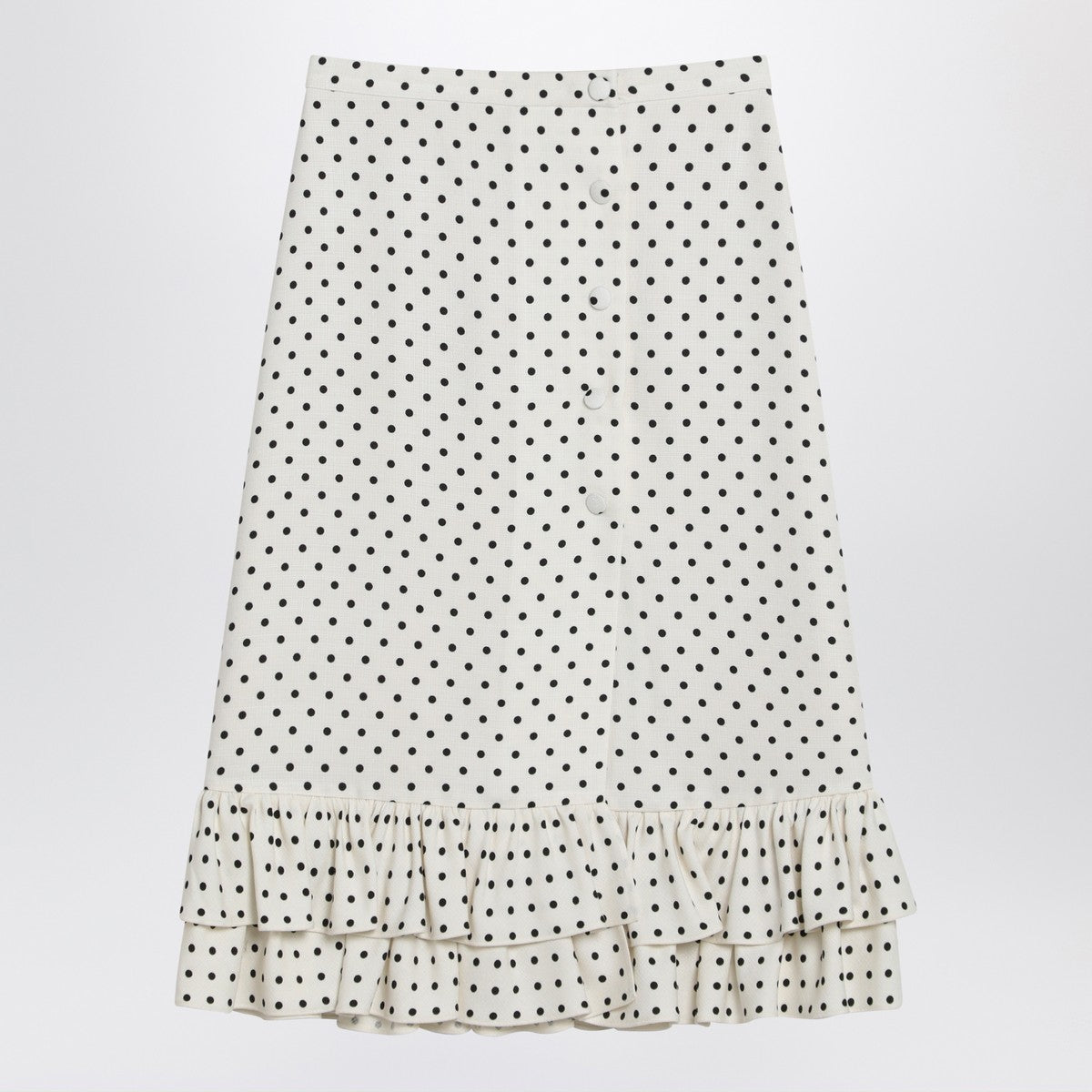 Valentino Valentino Ivory polka-dot skirt with ruffles