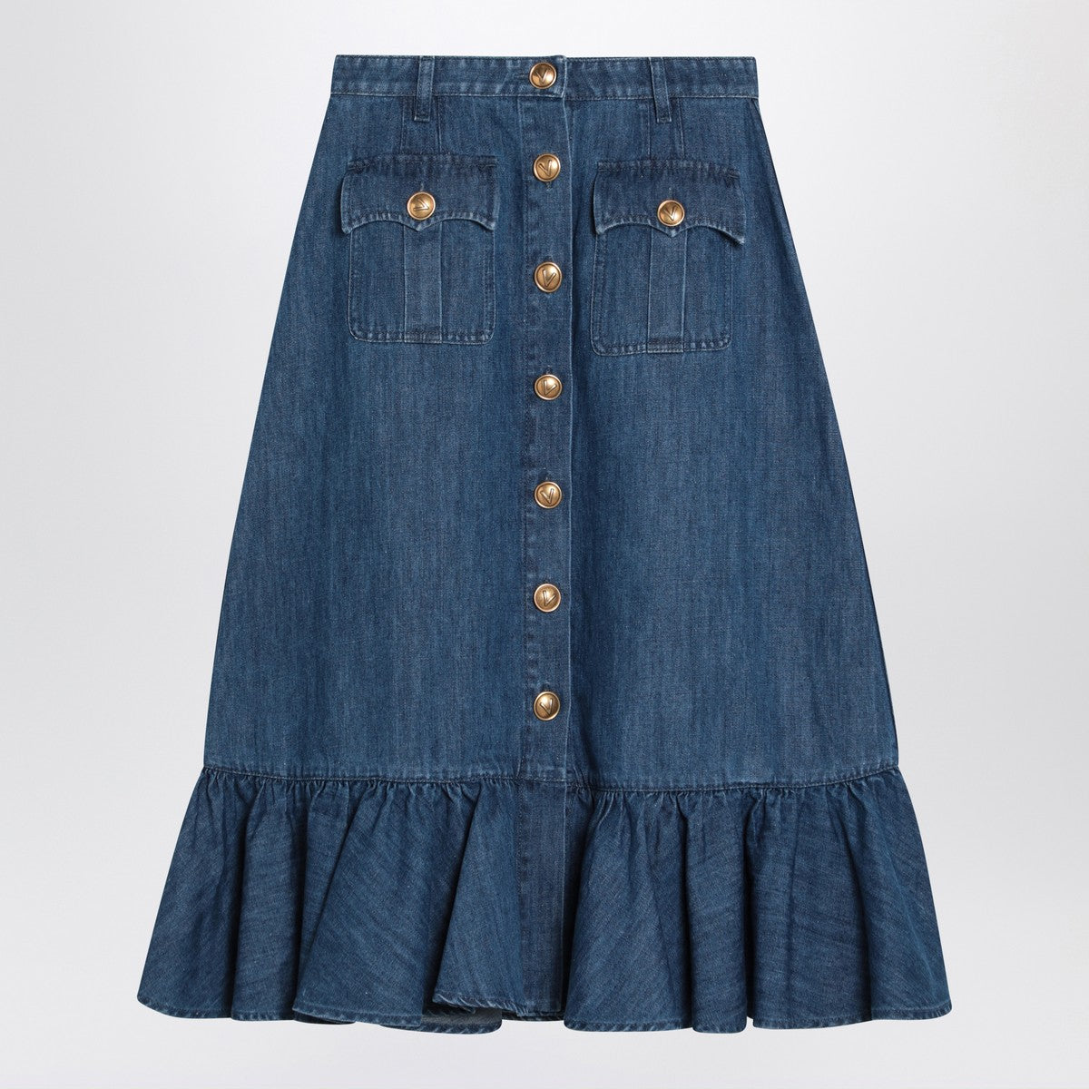 Valentino Valentino Blue denim midi skirt