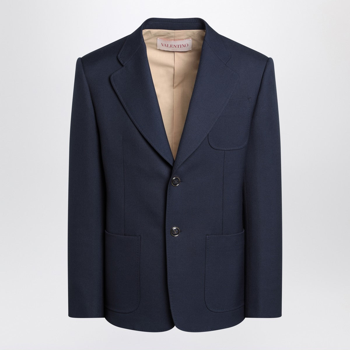 Valentino Valentino Blue single-breasted wool jacket