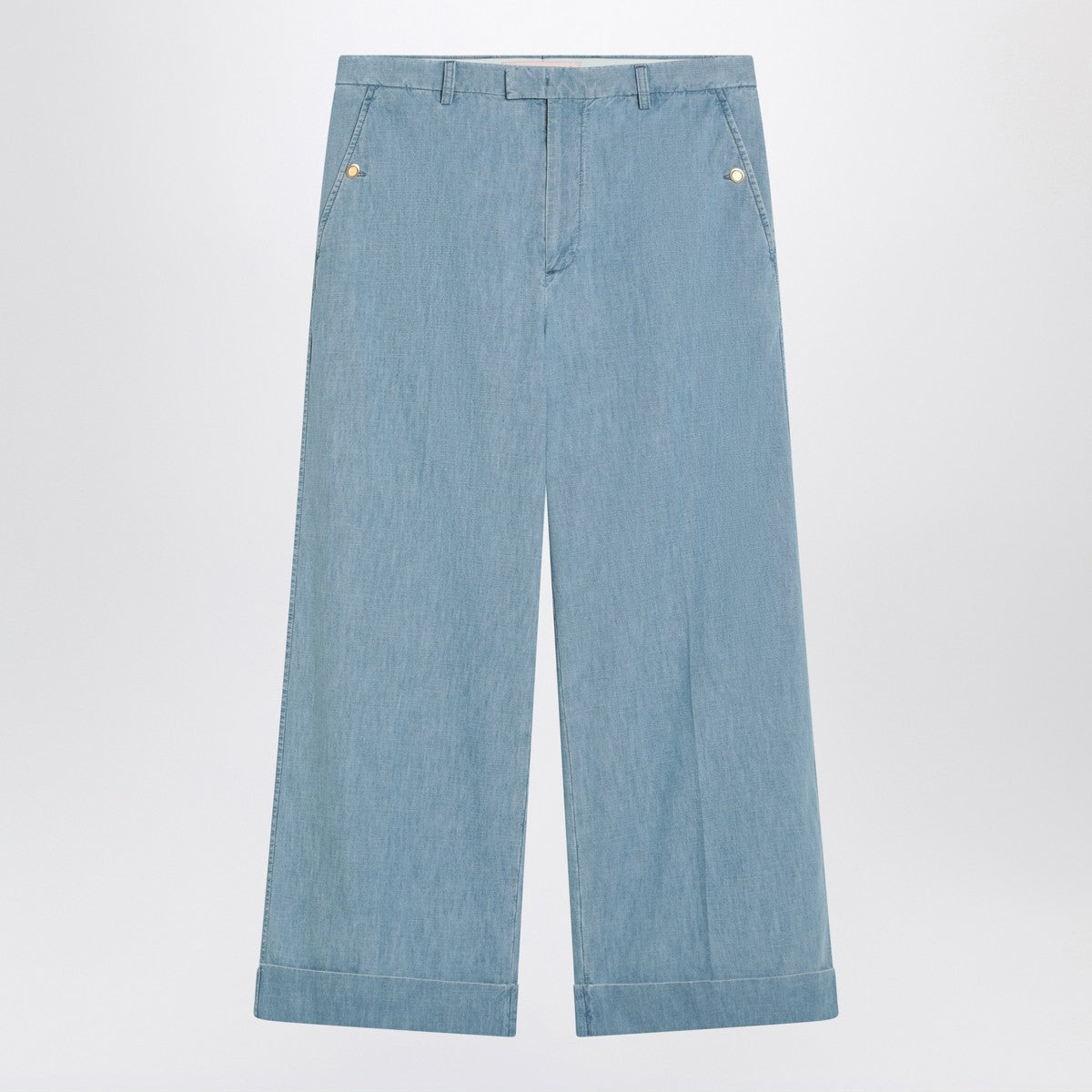 Valentino Valentino Light blue wide jeans with cuff