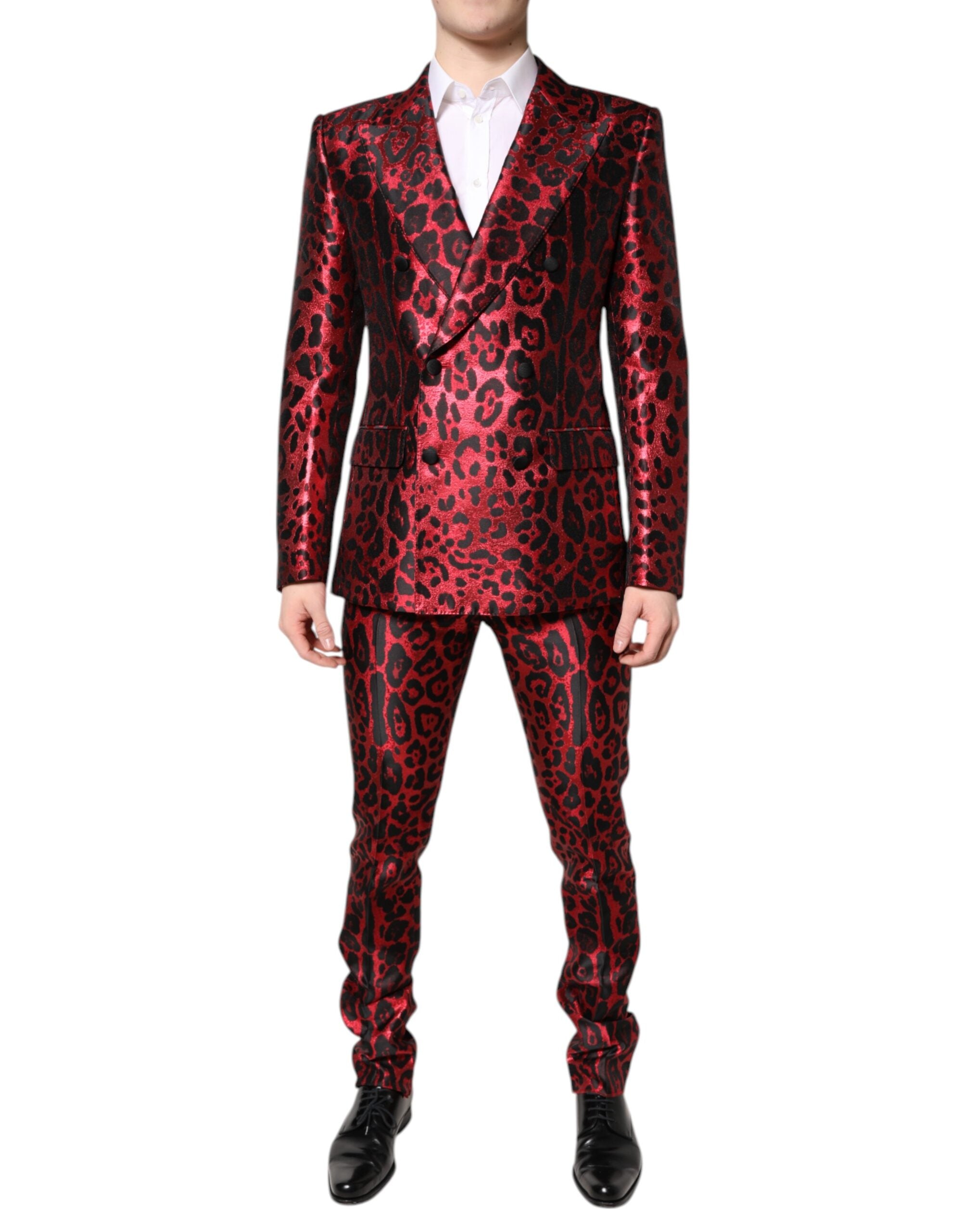 Red Leopard Double Breasted 2 Piece Suit