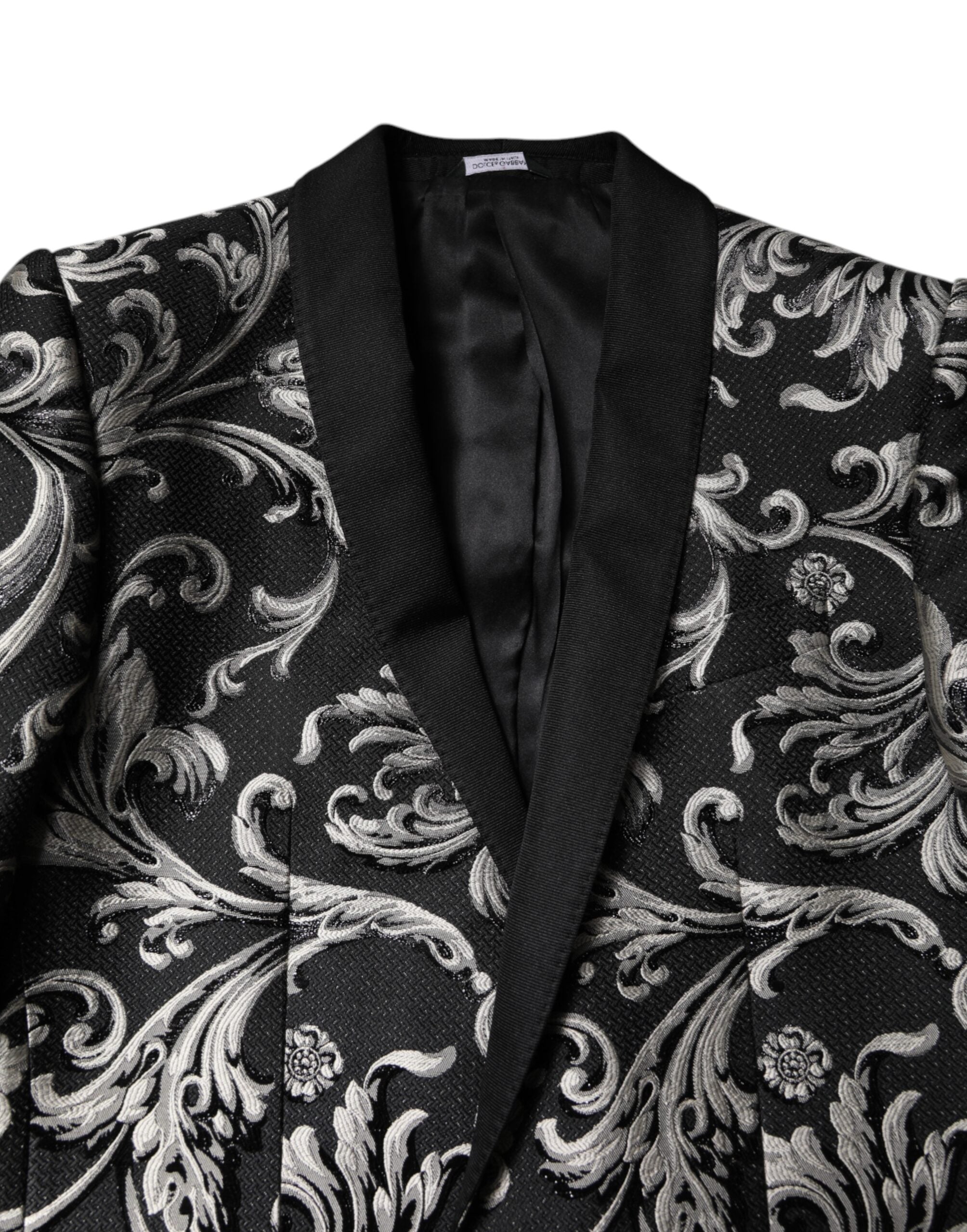 Black Gray MARTINI Jacquard Men 3 Piece Suit