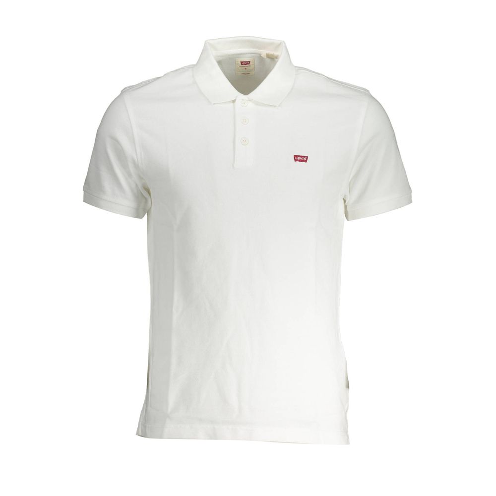 White Cotton Men Polo Shirt
