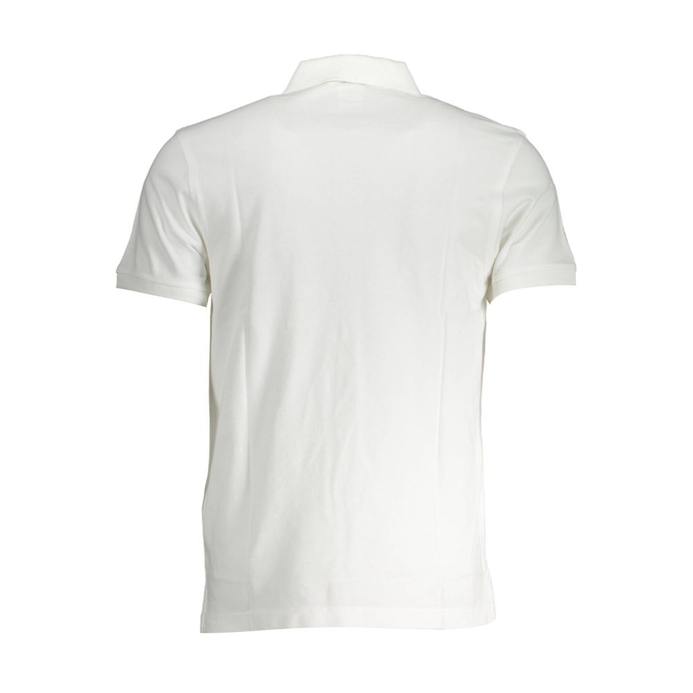 White Cotton Men Polo Shirt